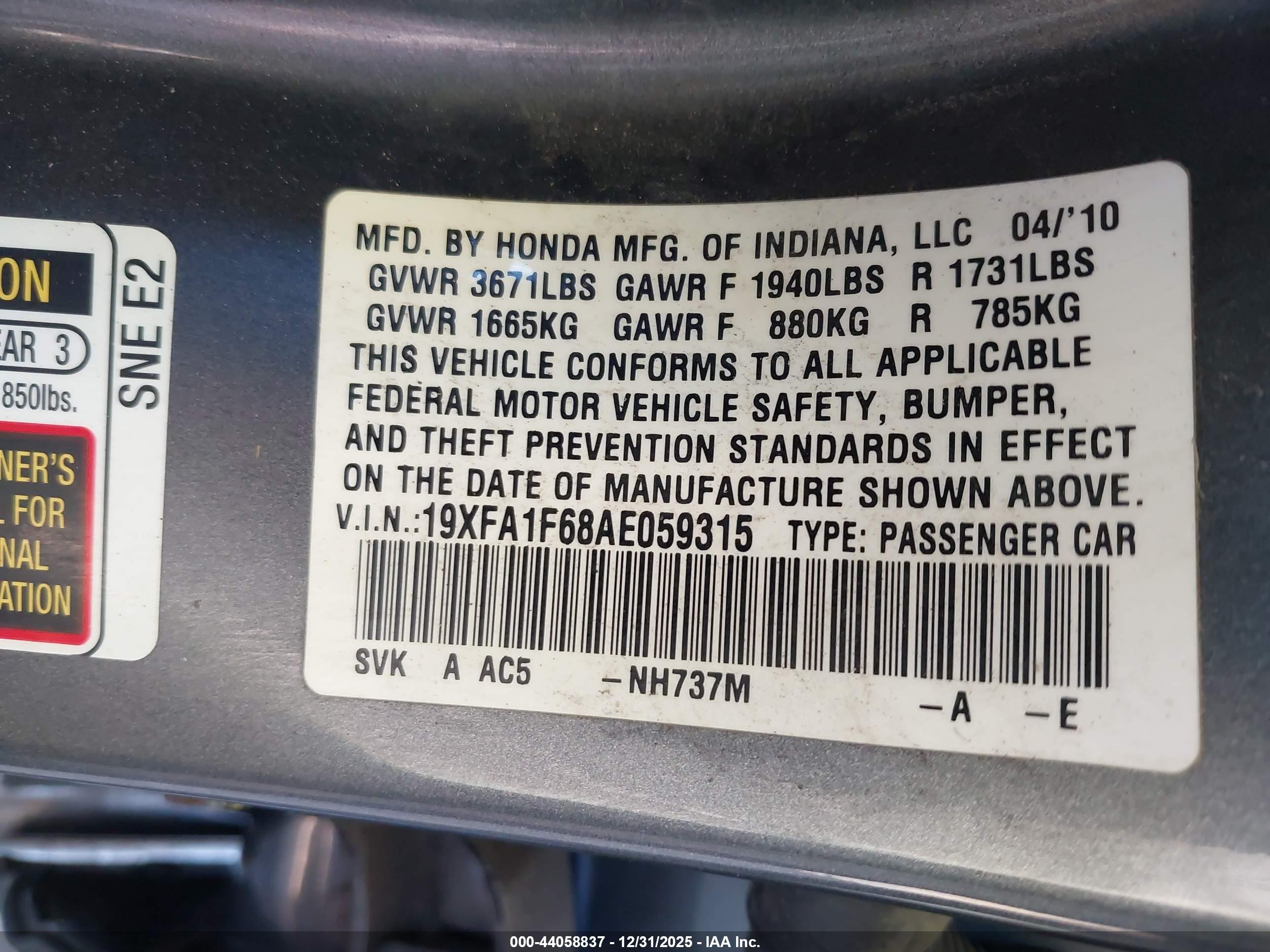 HONDA CIVIC image 9