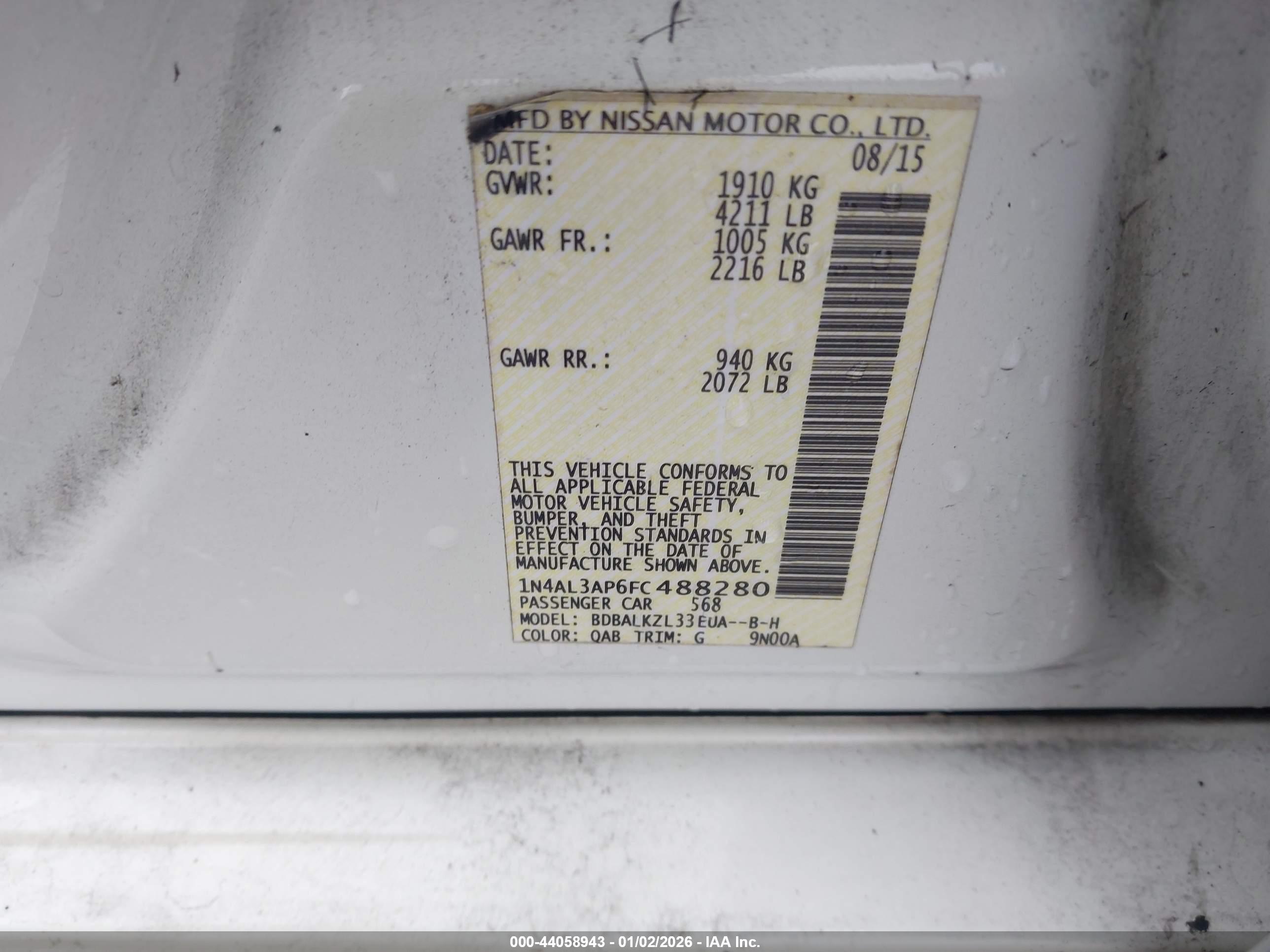 NISSAN ALTIMA image 9