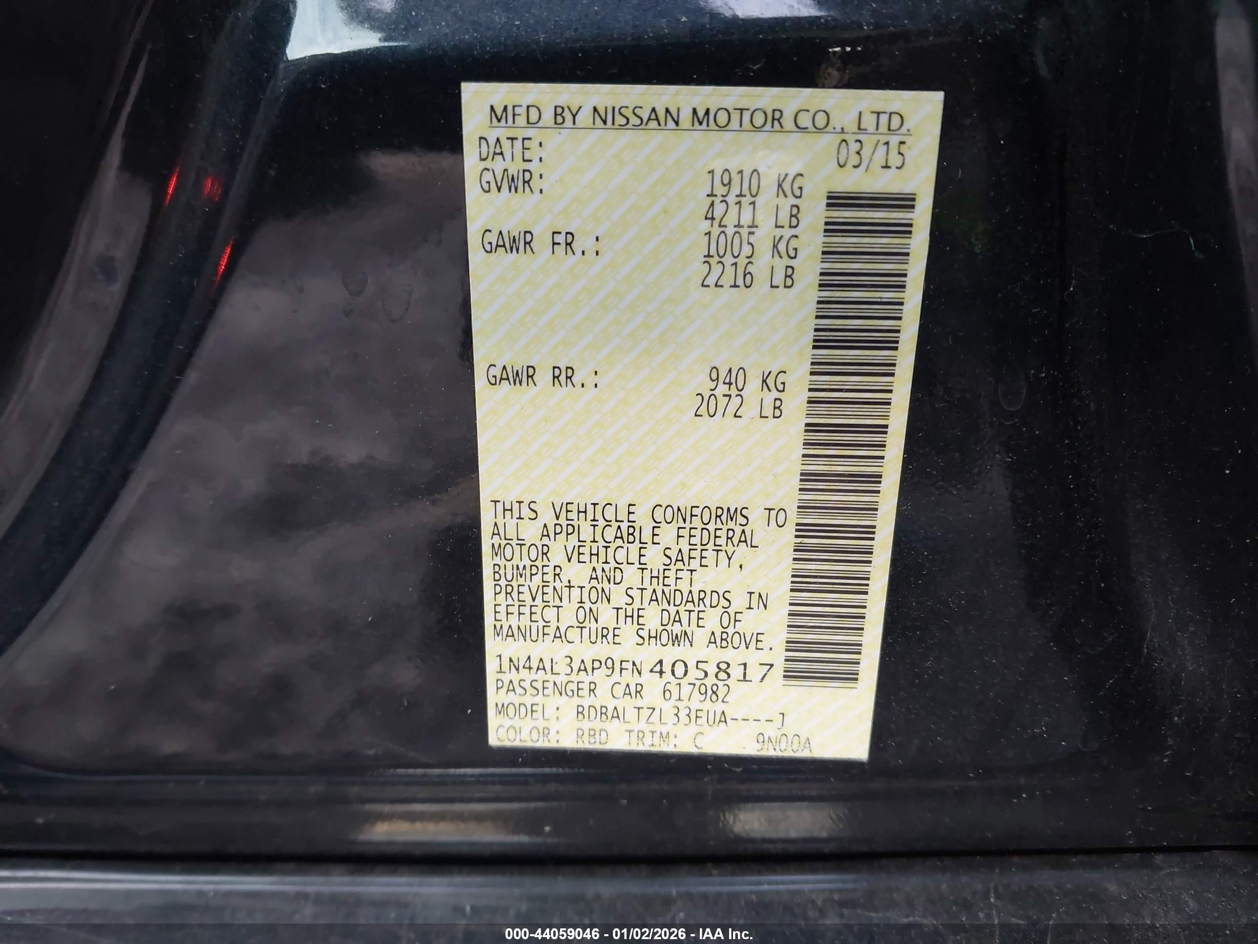 NISSAN ALTIMA image 9