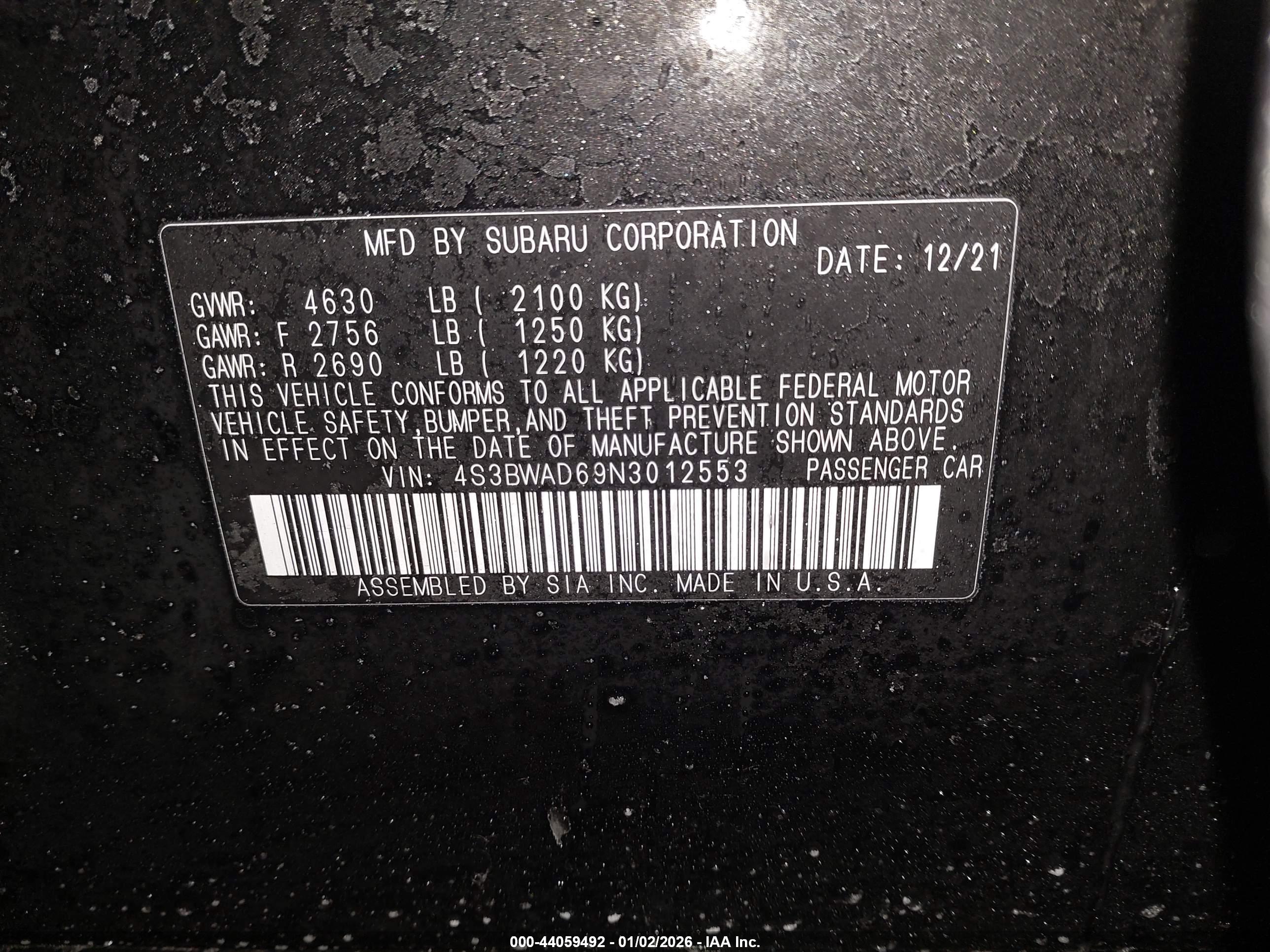 SUBARU LEGACY image 9