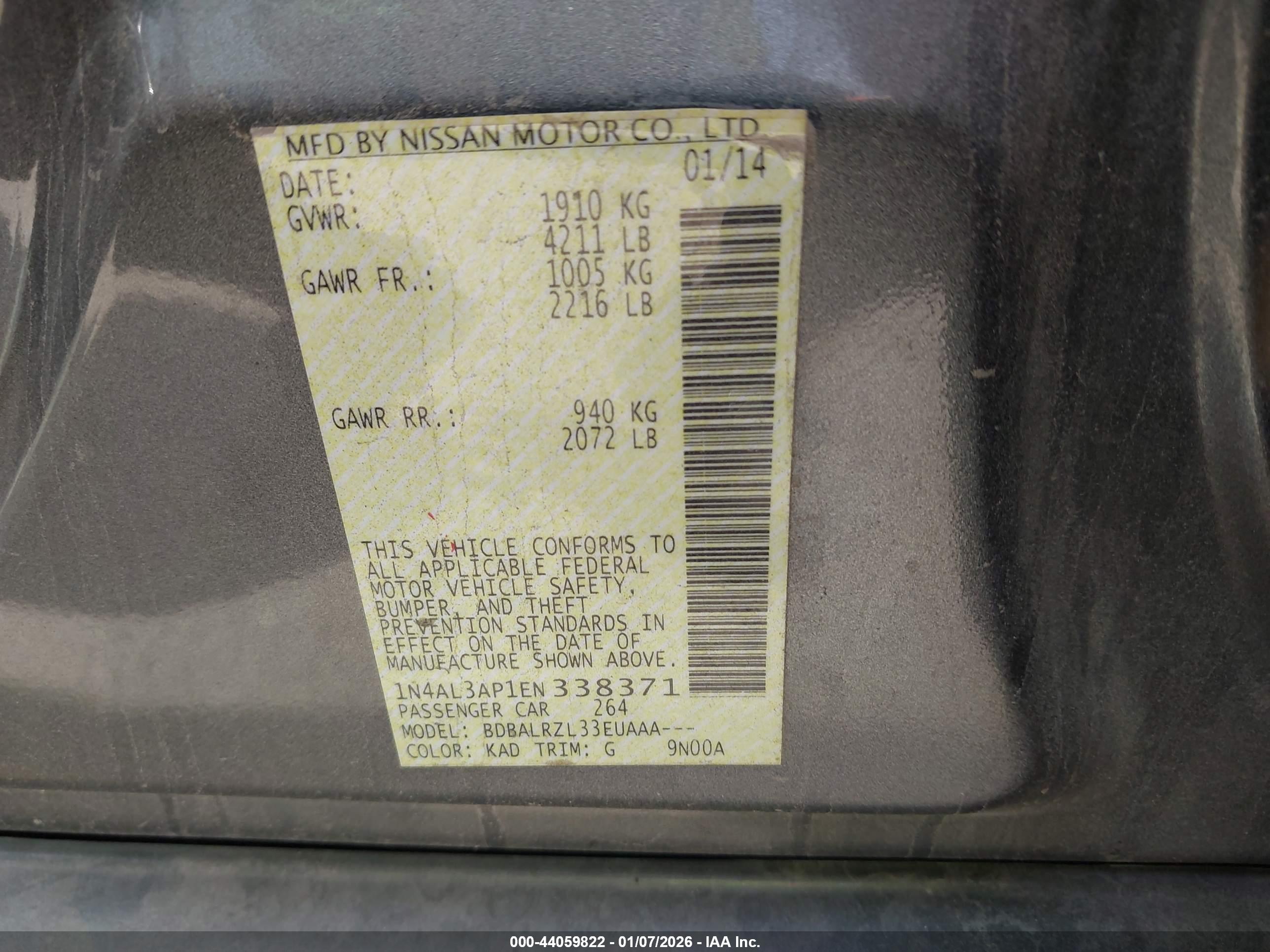 NISSAN ALTIMA image 9