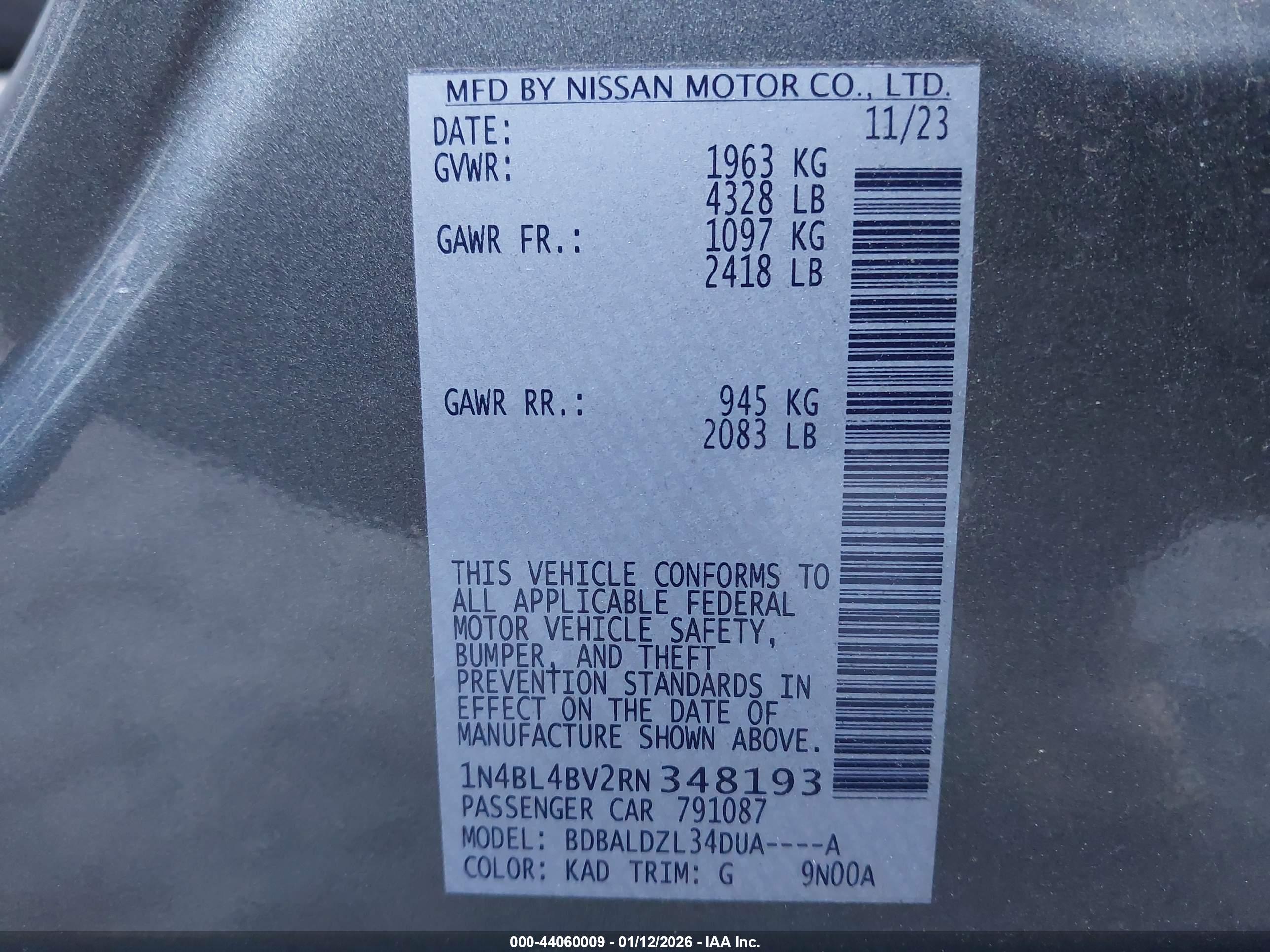 NISSAN ALTIMA image 9