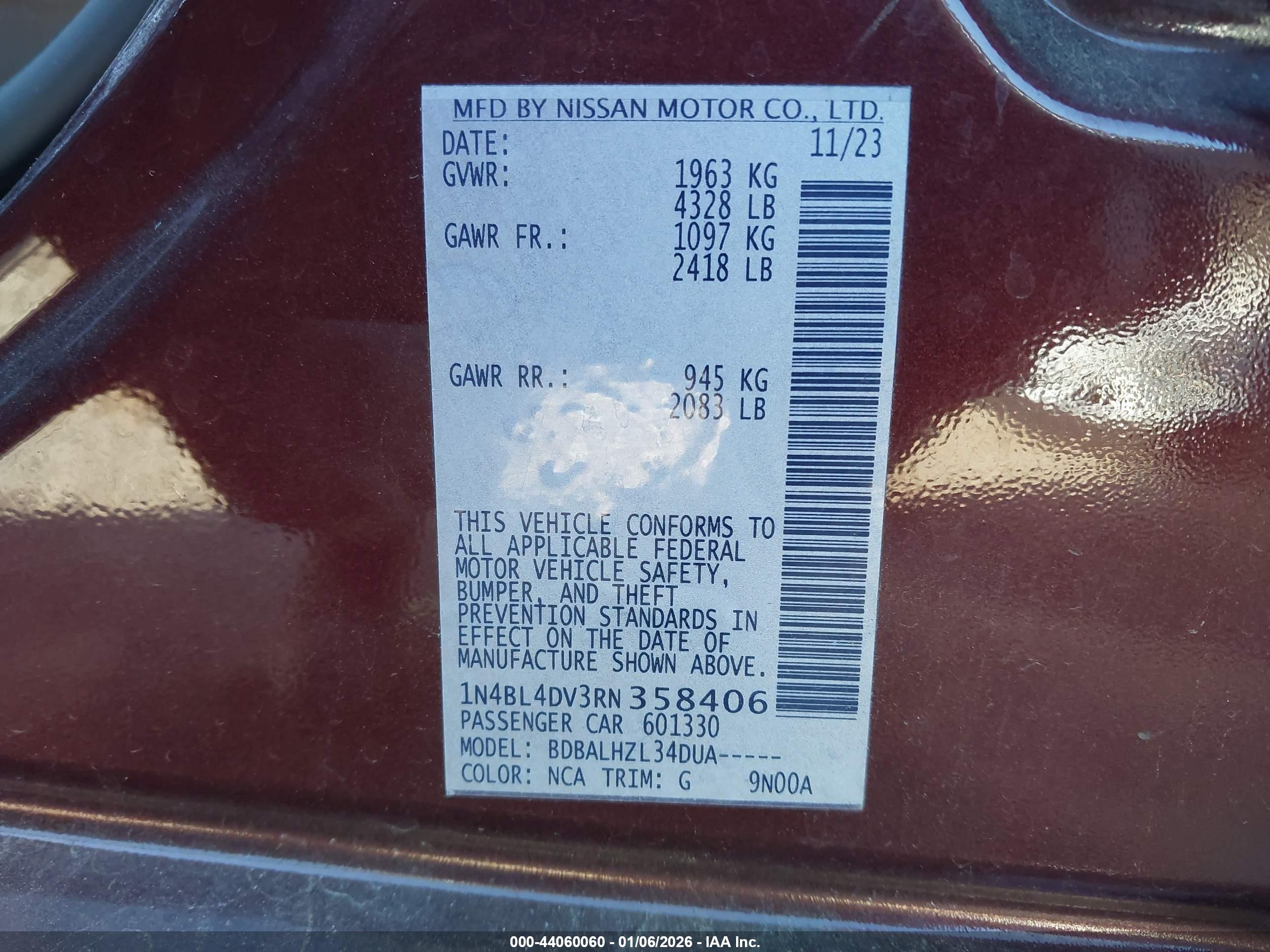 NISSAN ALTIMA image 9