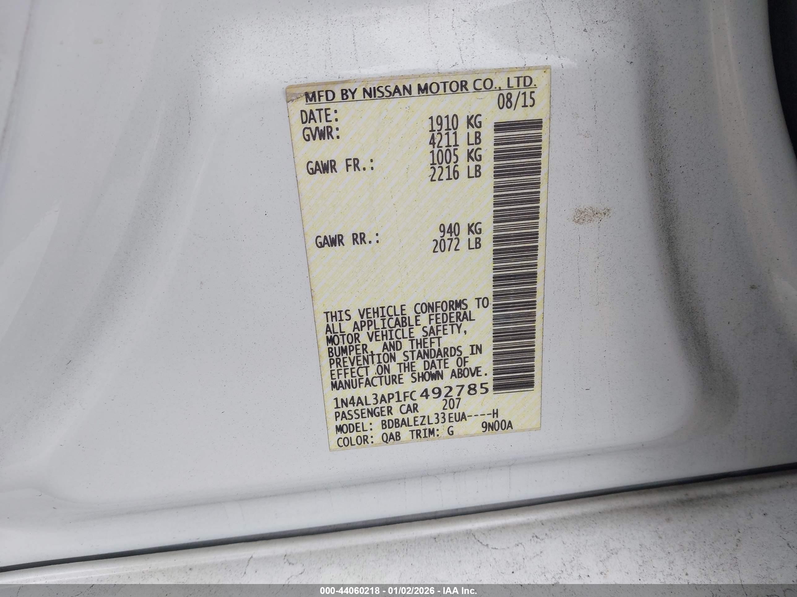 NISSAN ALTIMA image 9