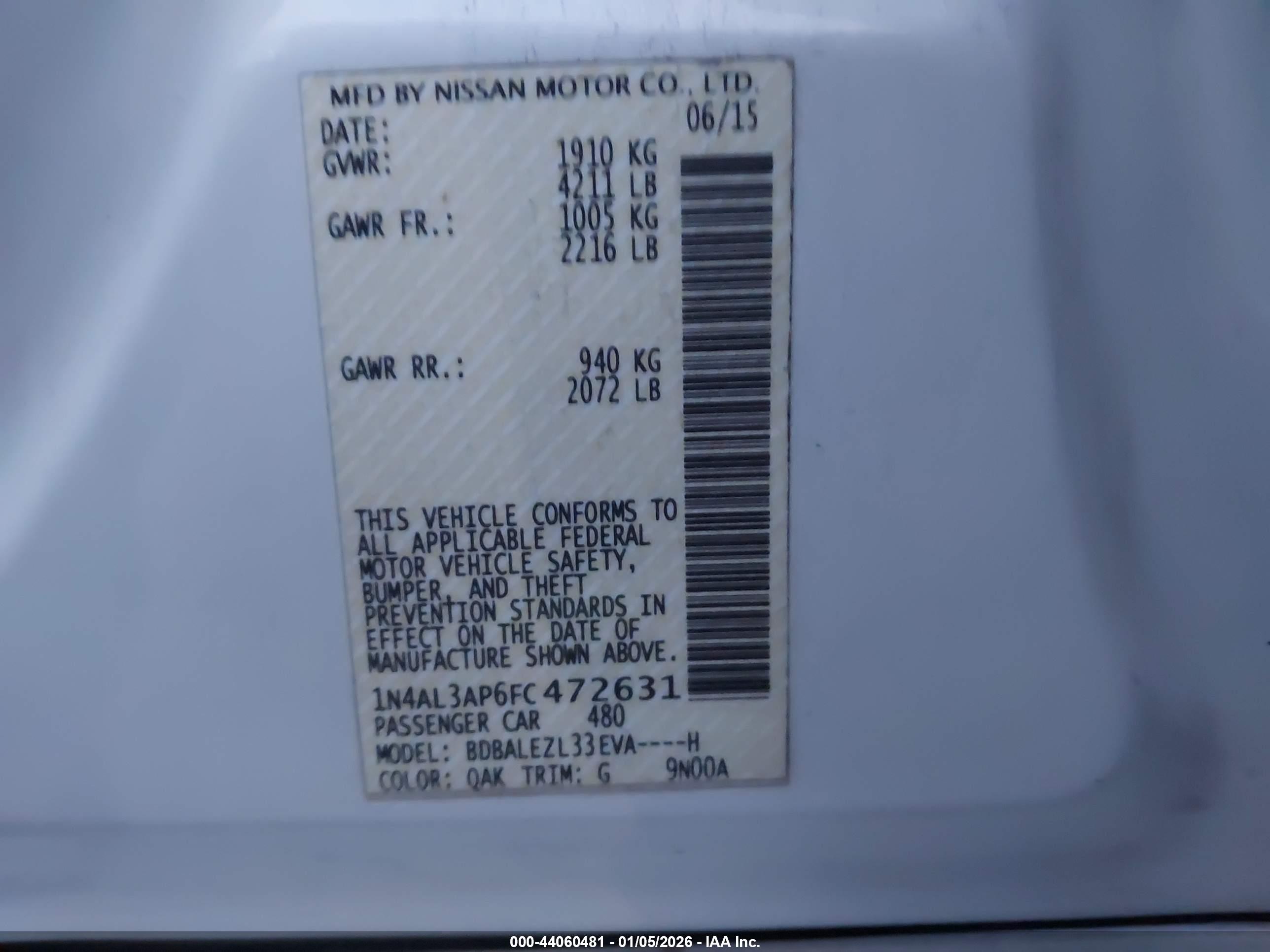 NISSAN ALTIMA image 9