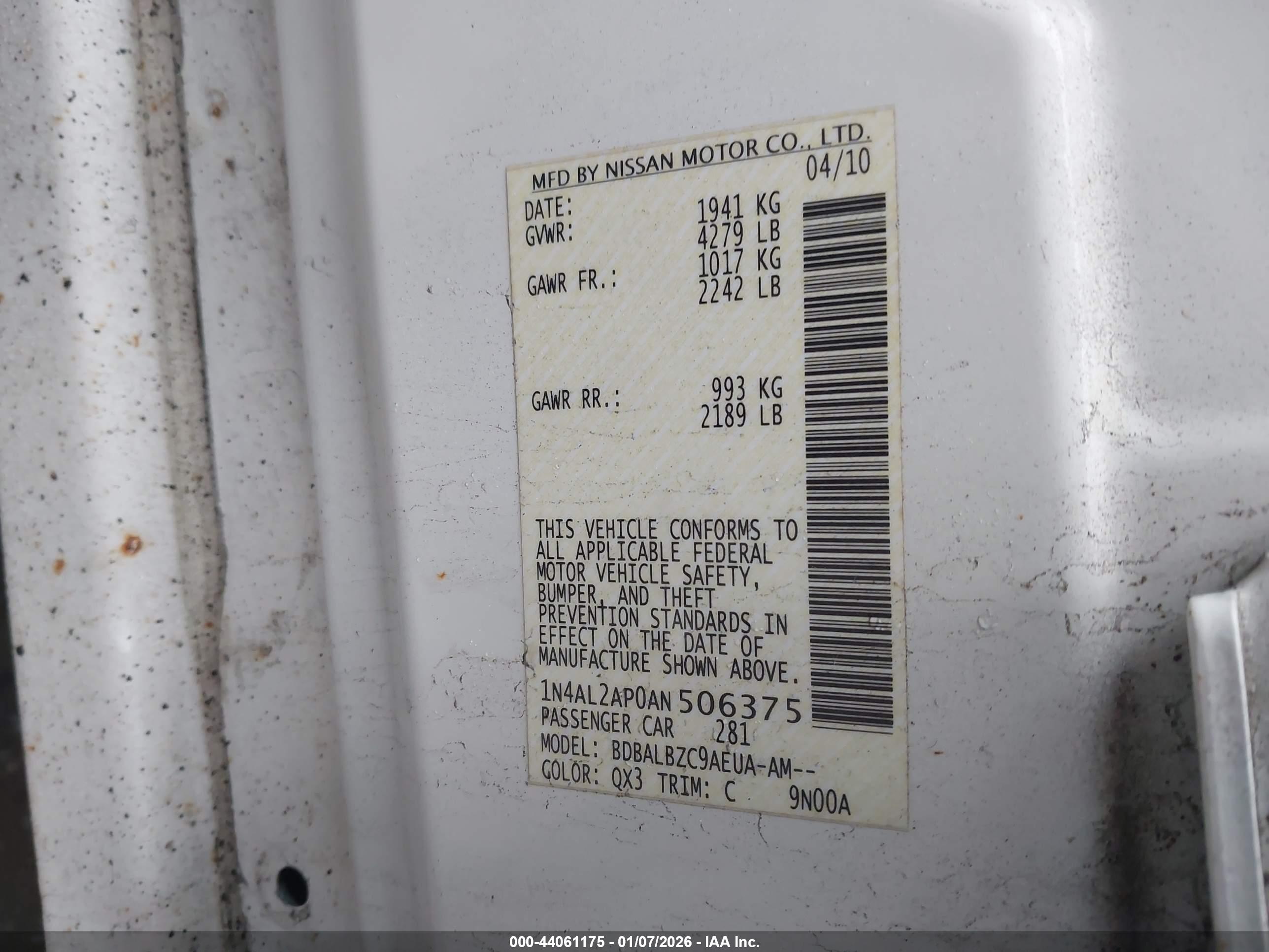 NISSAN ALTIMA image 9
