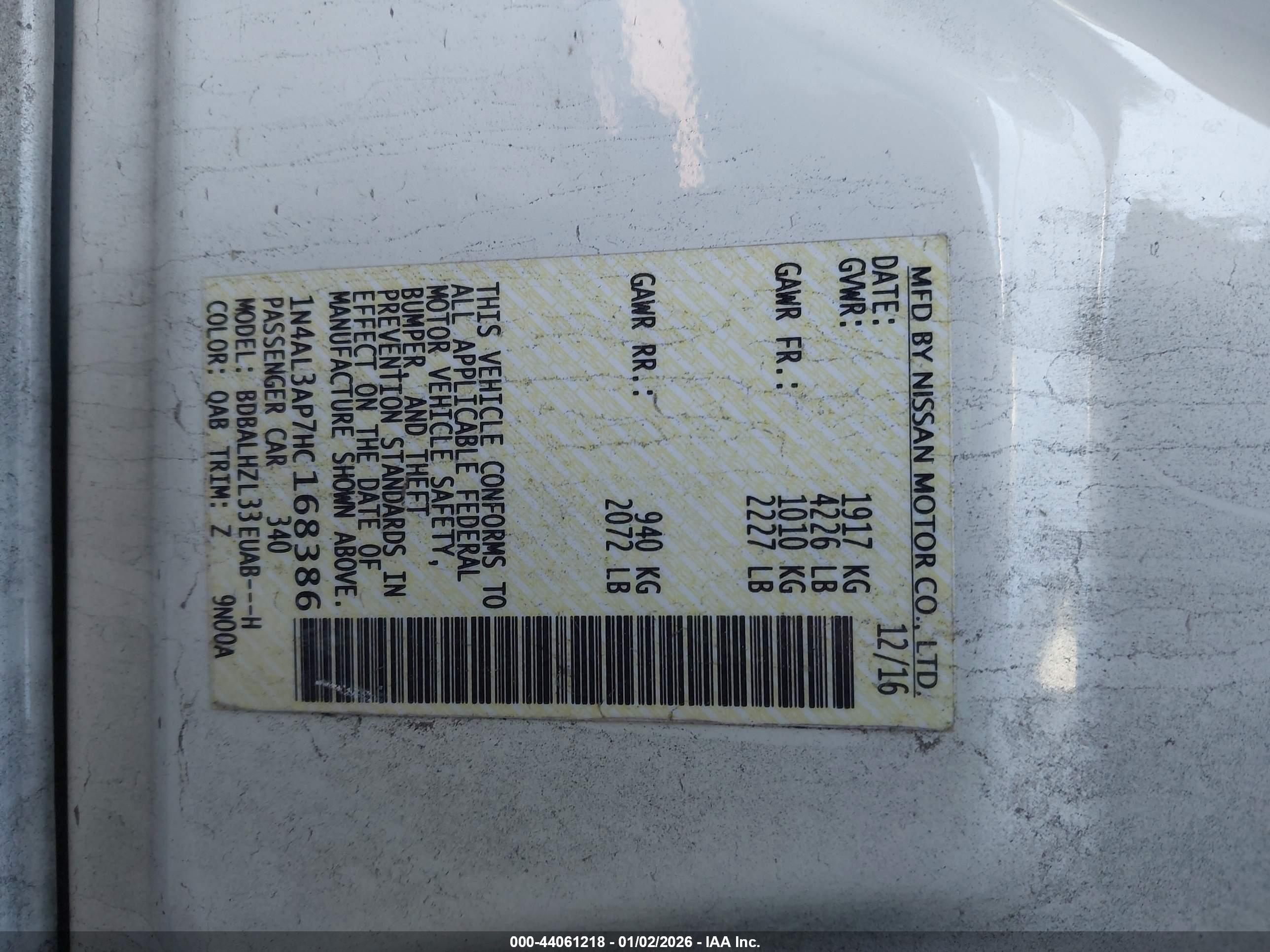 NISSAN ALTIMA image 9