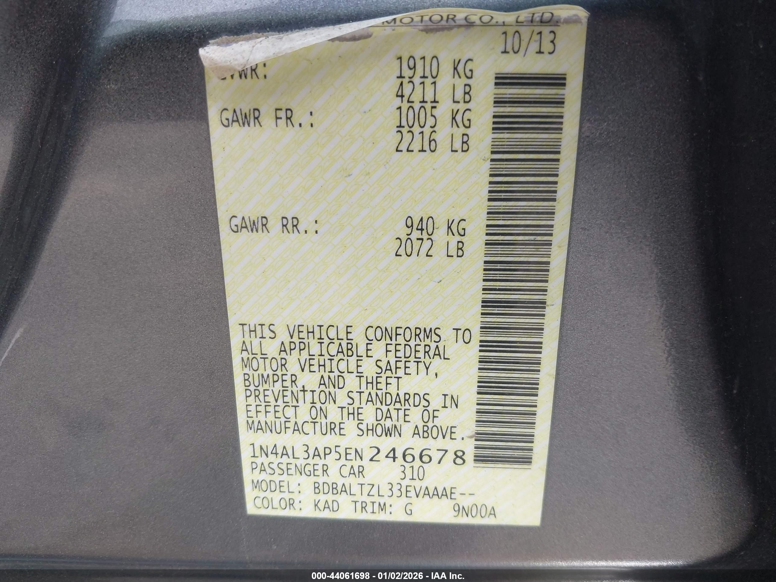 NISSAN ALTIMA image 9