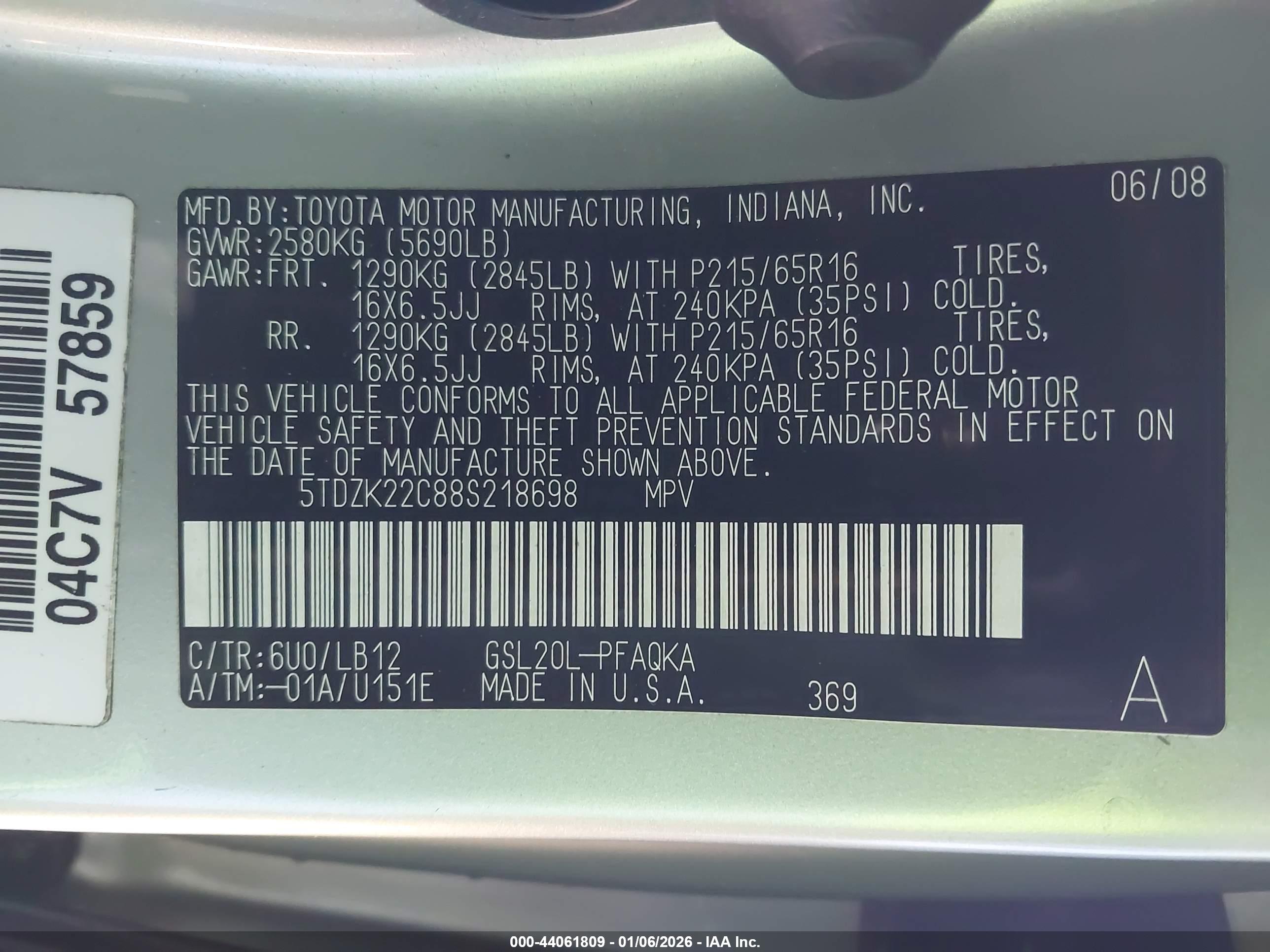 TOYOTA SIENNA image 9