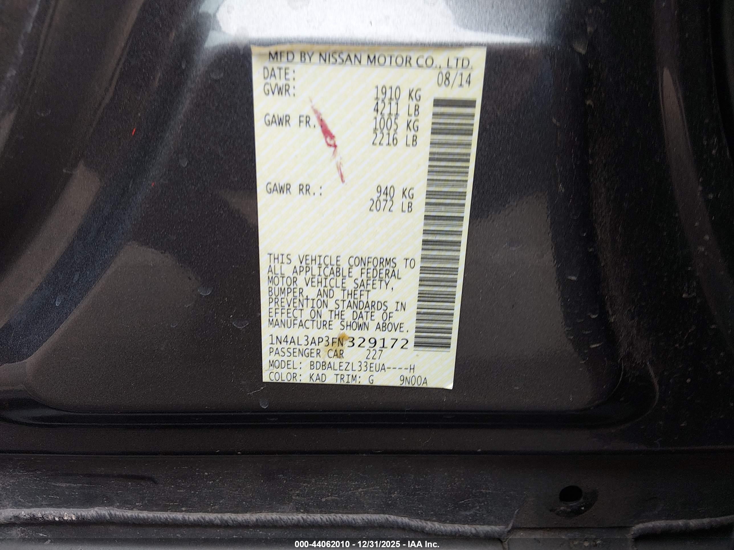 NISSAN ALTIMA image 9