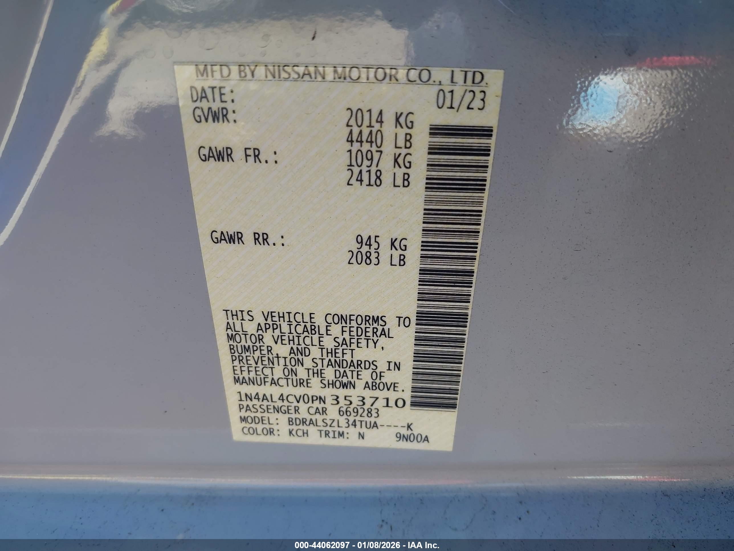 NISSAN ALTIMA image 9