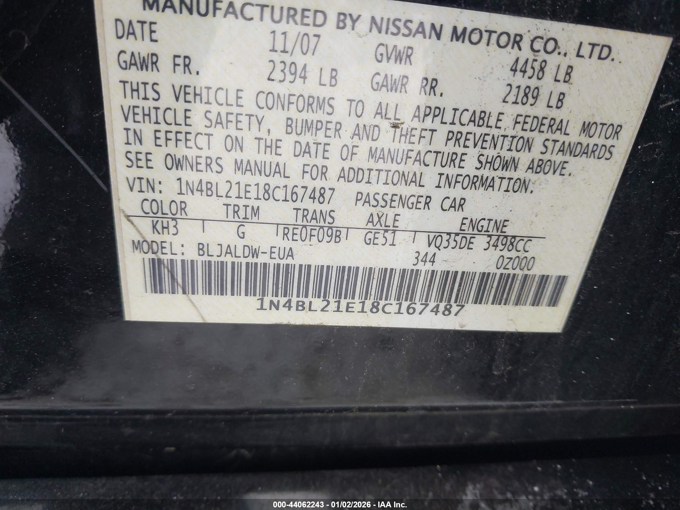 NISSAN ALTIMA image 9