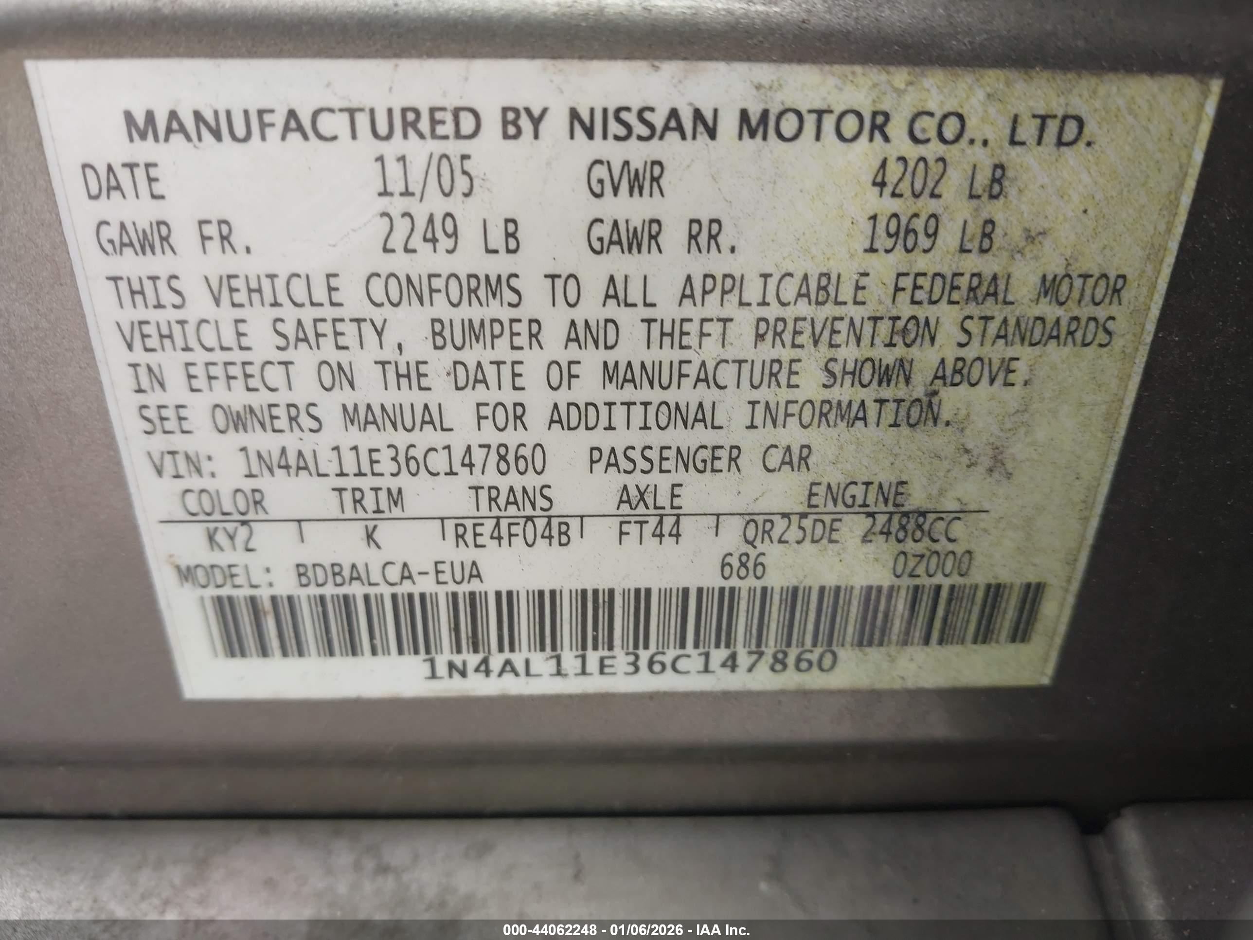 NISSAN ALTIMA image 9