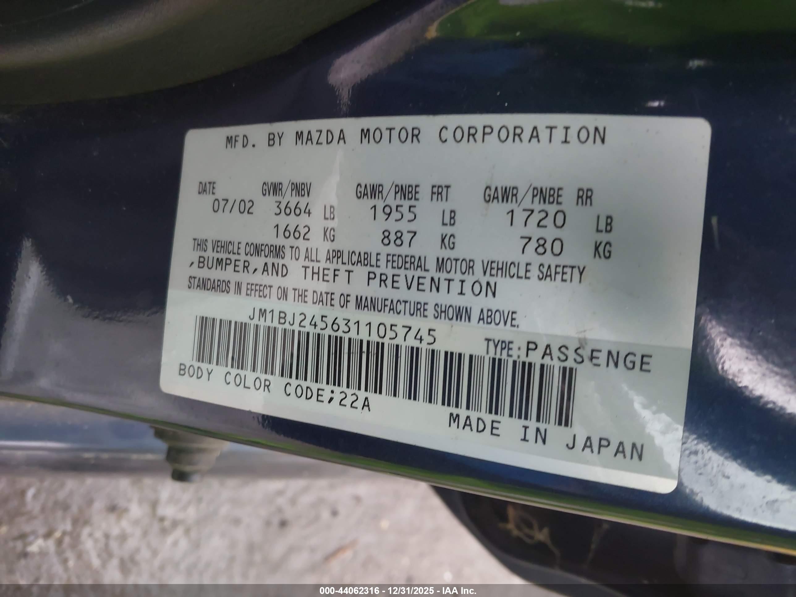 MAZDA PROTEGE5 image 9