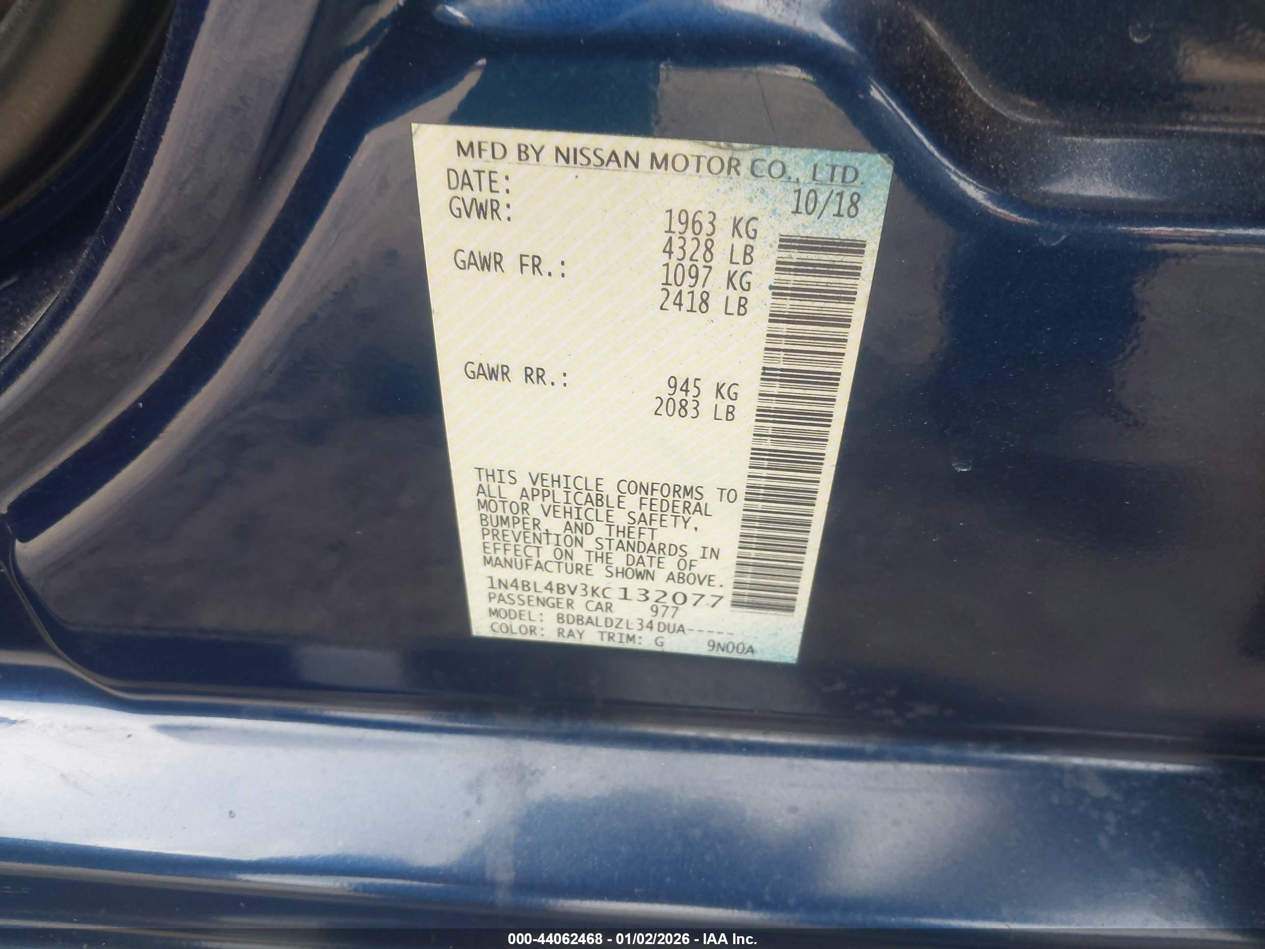 NISSAN ALTIMA image 9