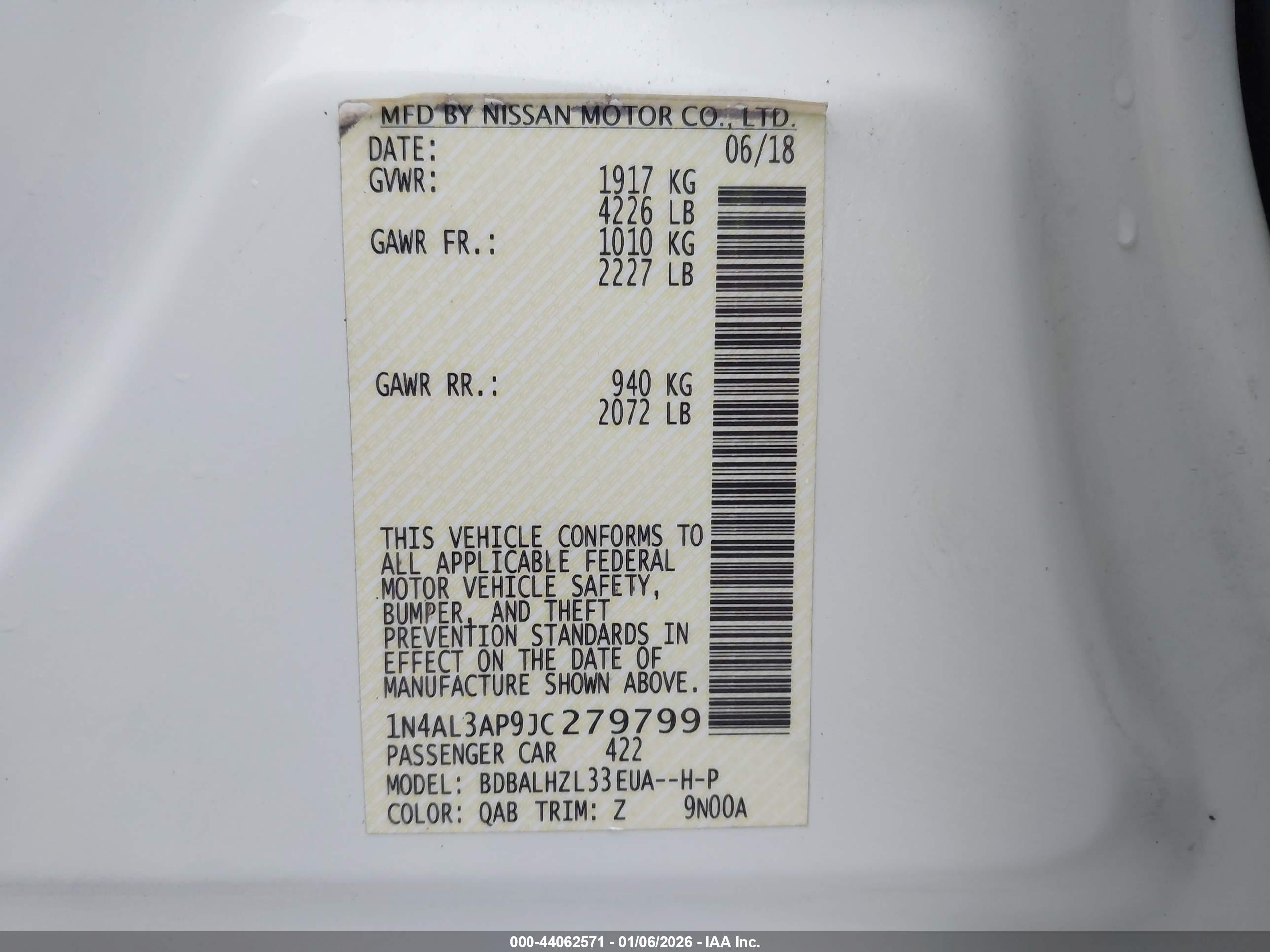 NISSAN ALTIMA image 9