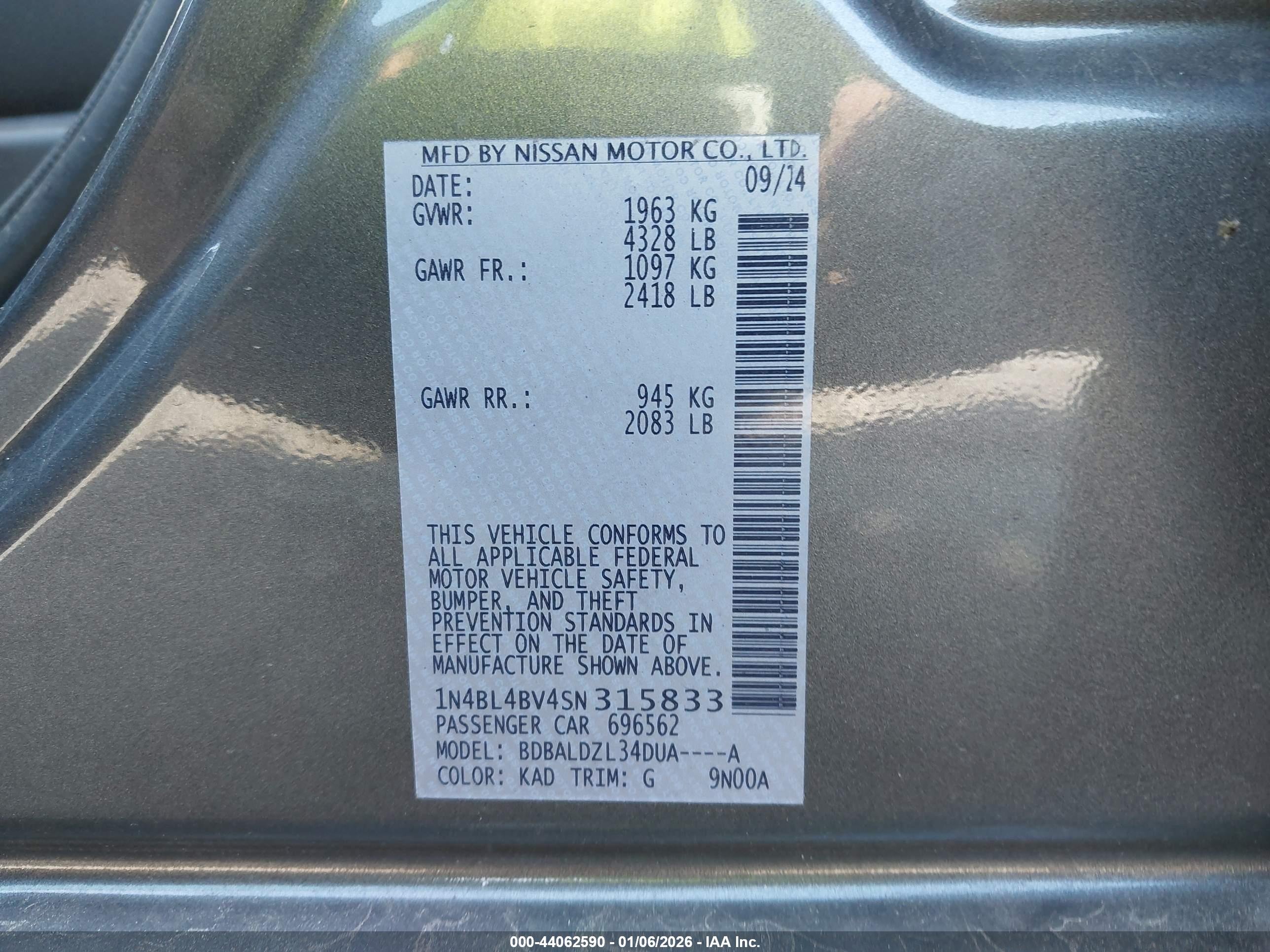 NISSAN ALTIMA image 9