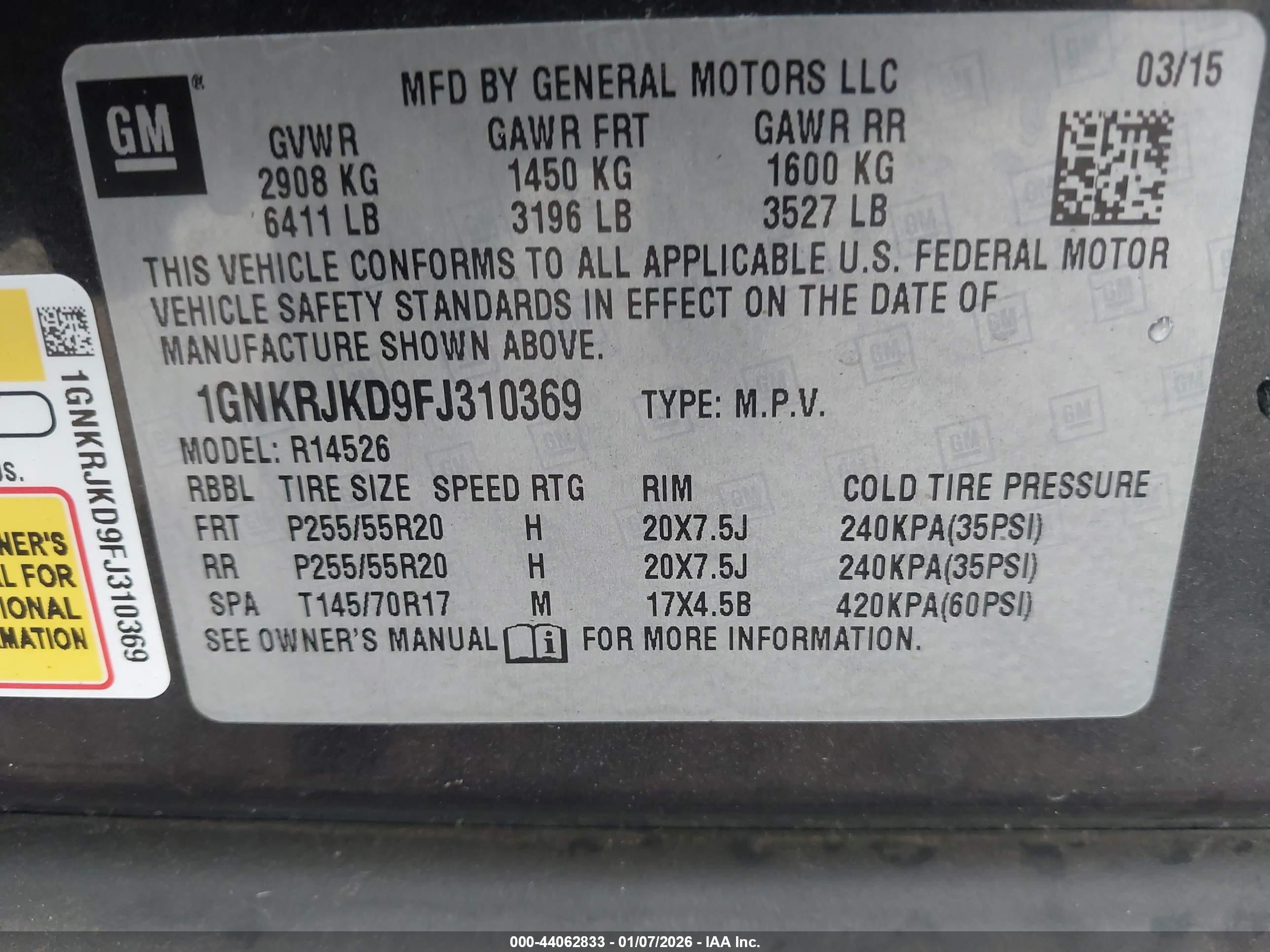 CHEVROLET TRAVERSE image 9