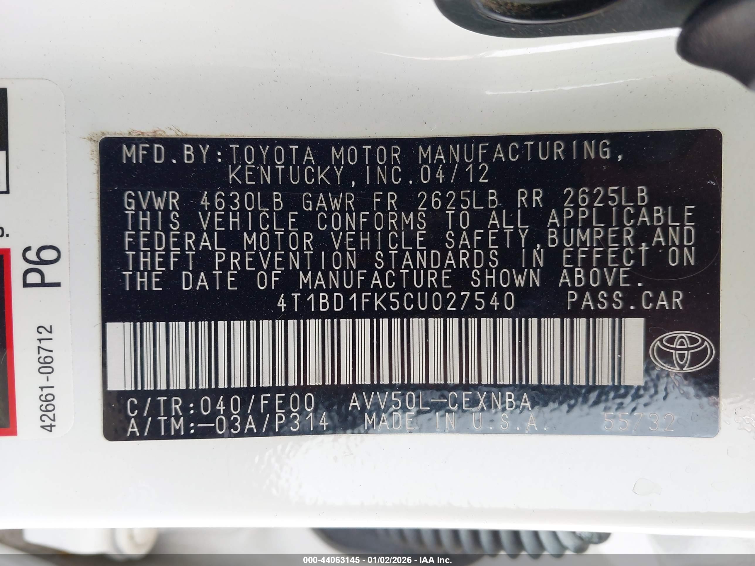 TOYOTA CAMRY image 9
