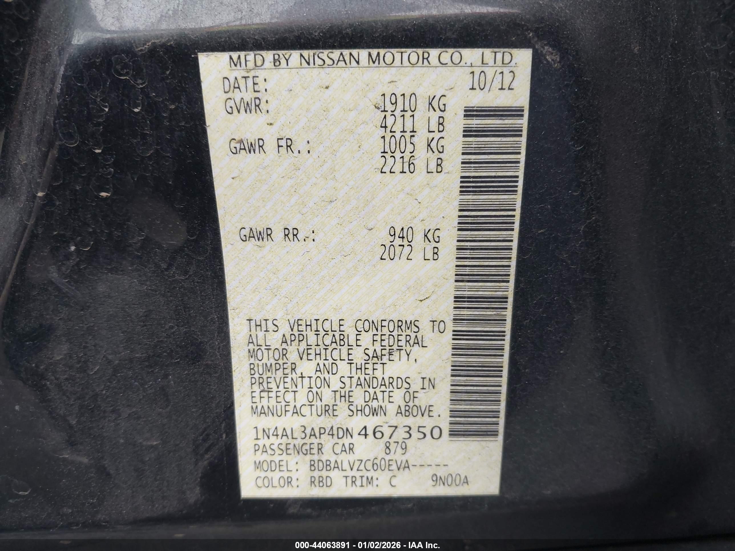 NISSAN ALTIMA image 9