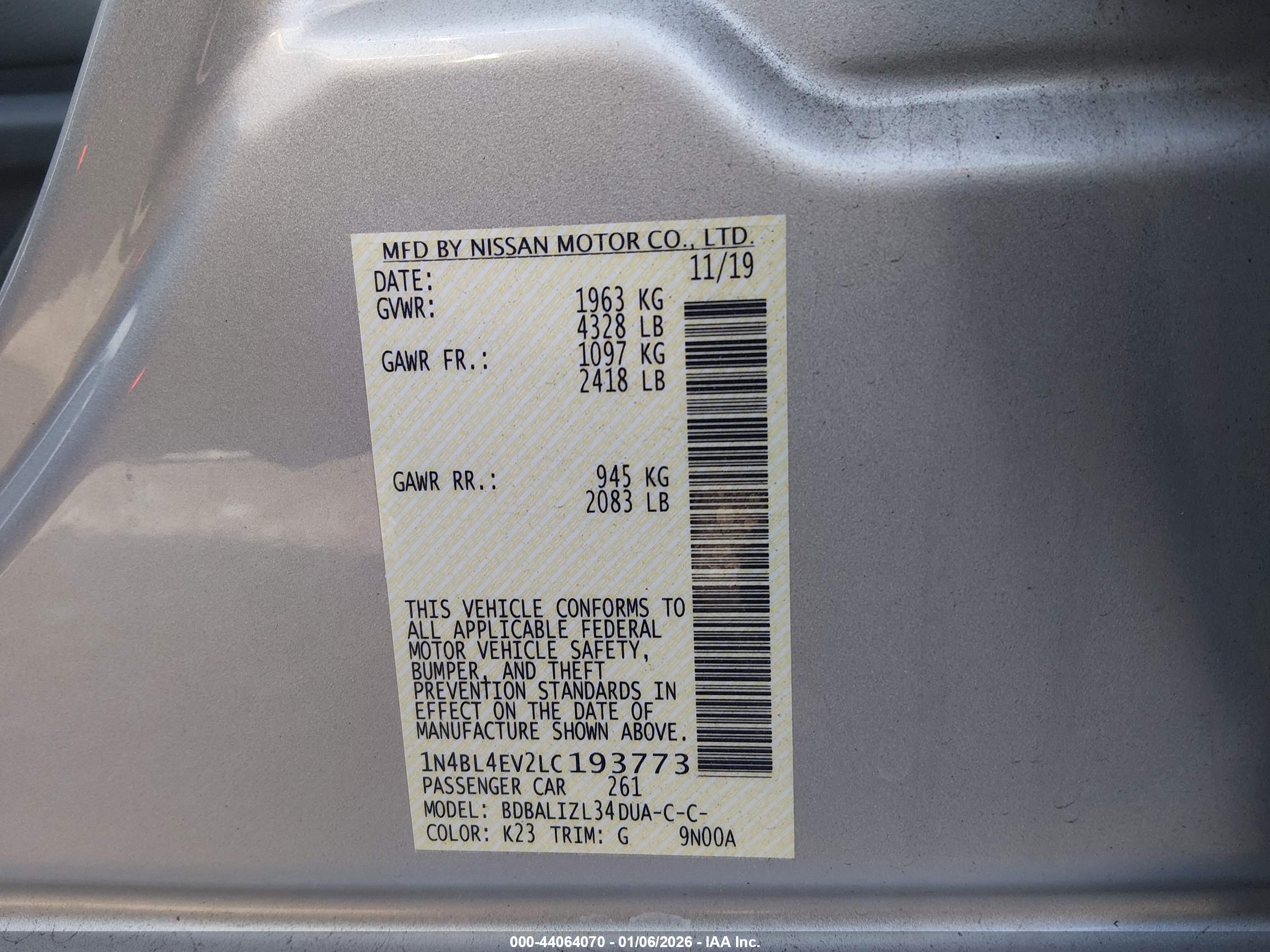 NISSAN ALTIMA image 9