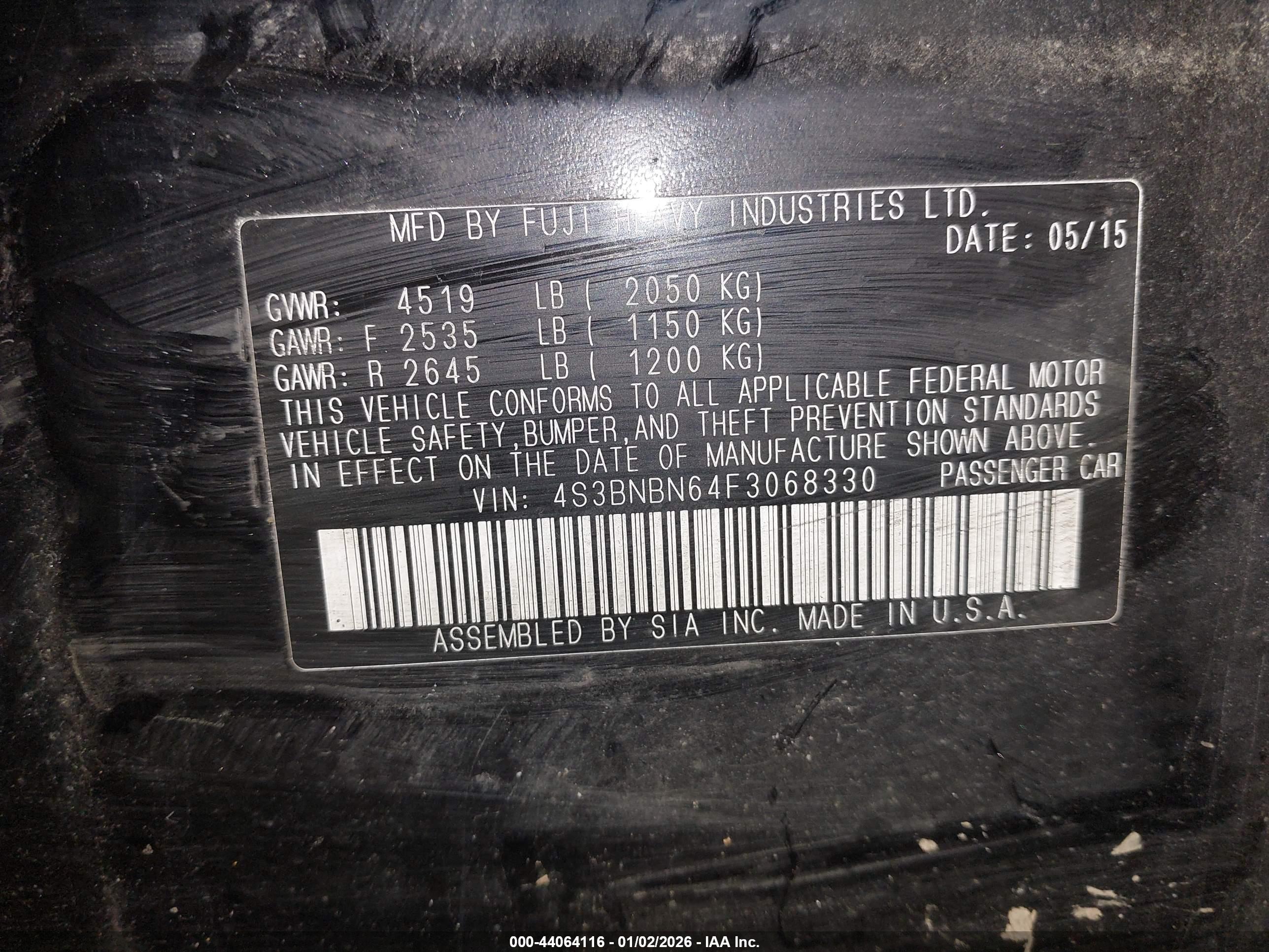 SUBARU LEGACY image 9