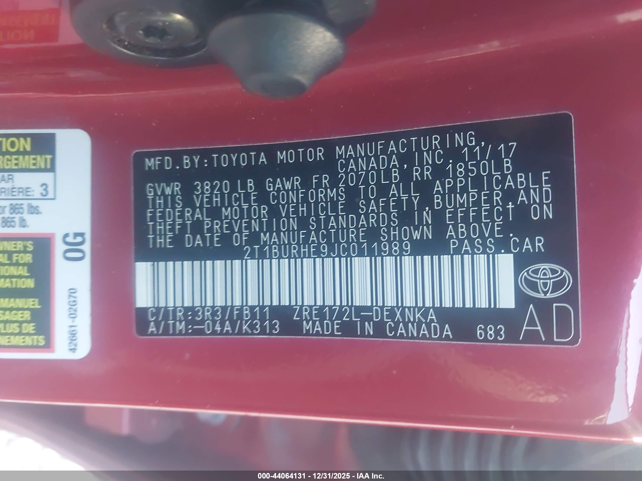TOYOTA COROLLA image 9