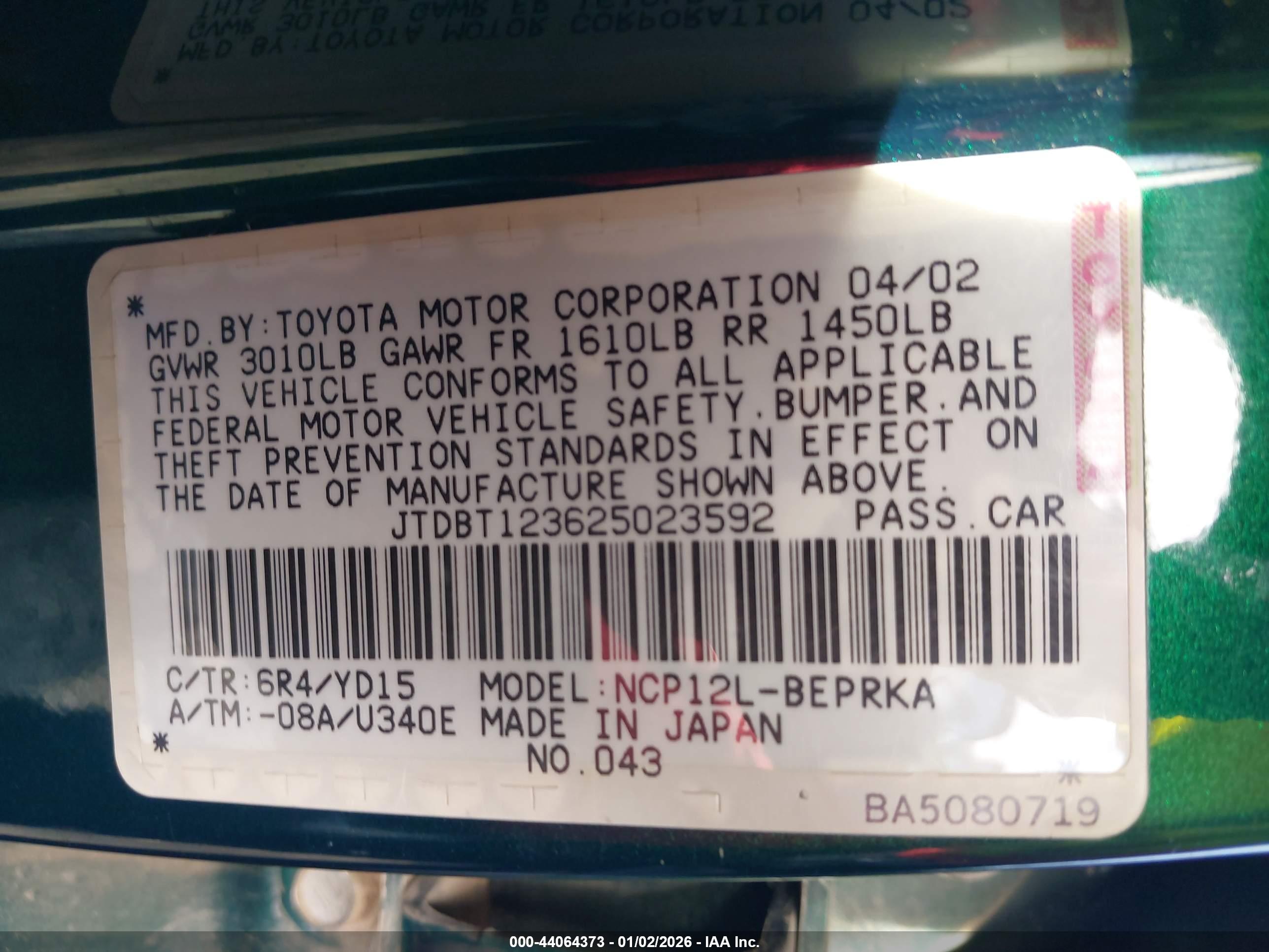 TOYOTA ECHO image 9