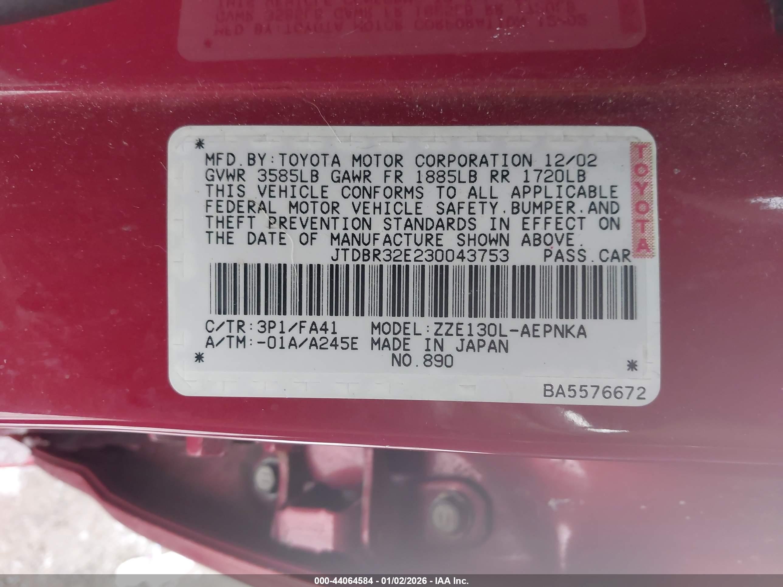 TOYOTA COROLLA image 9