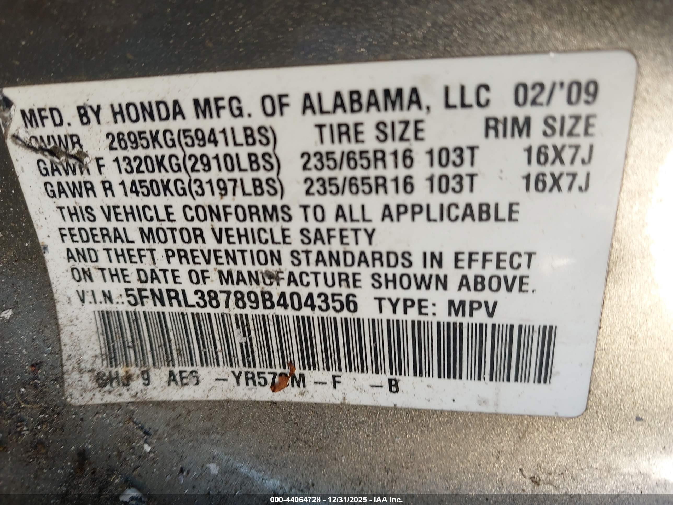 HONDA ODYSSEY image 9