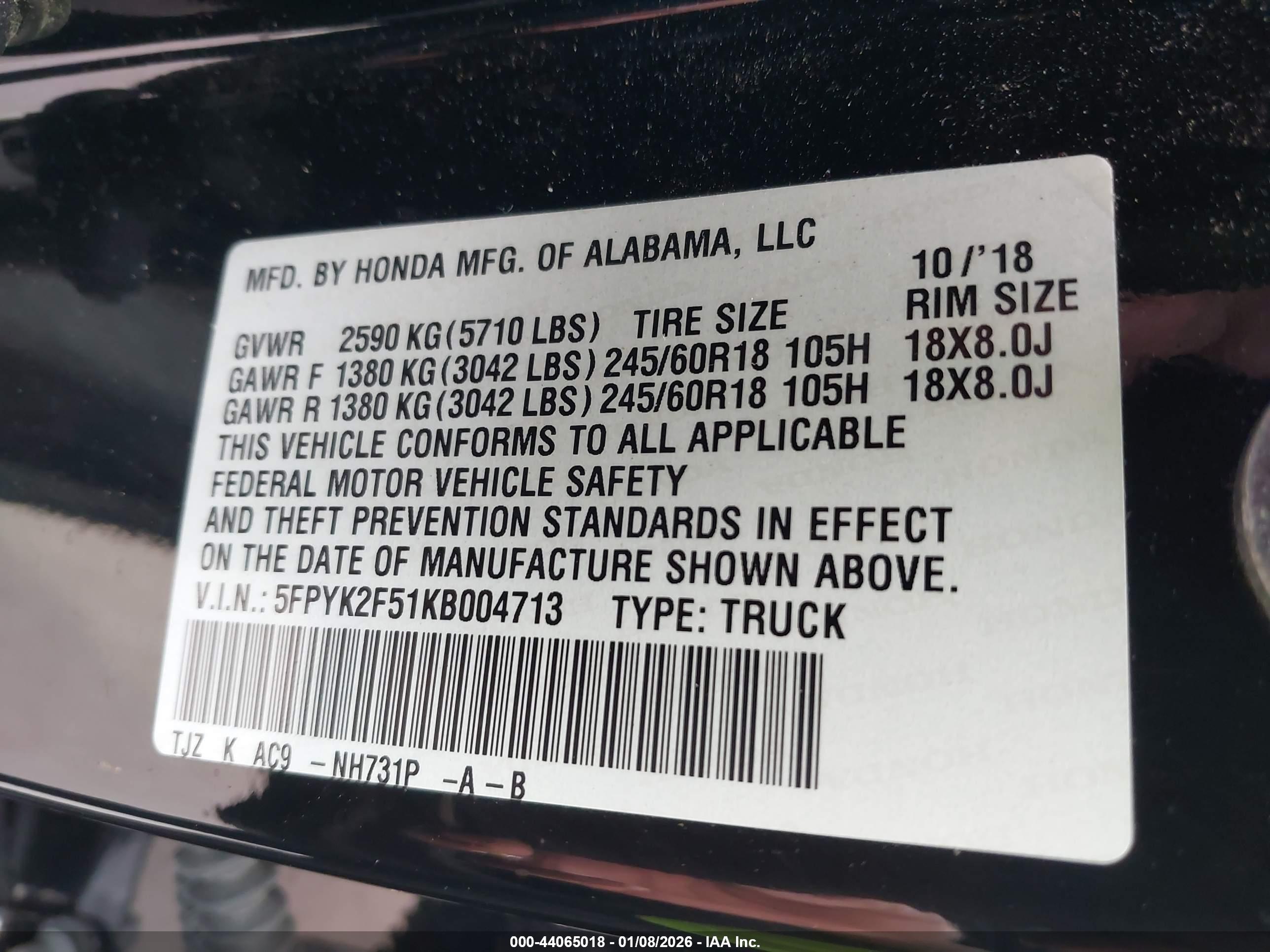 HONDA RIDGELINE image 9