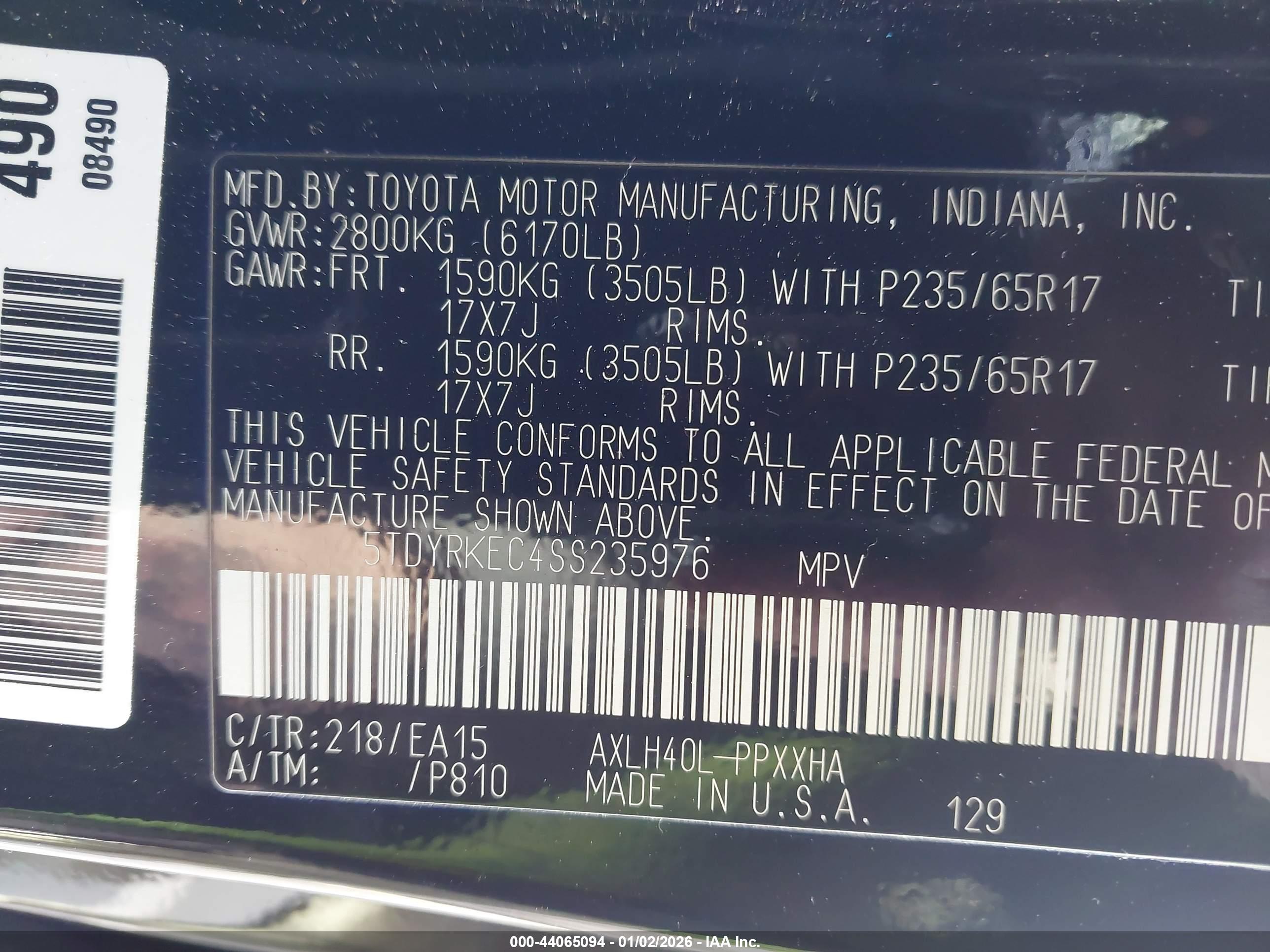 TOYOTA SIENNA image 9