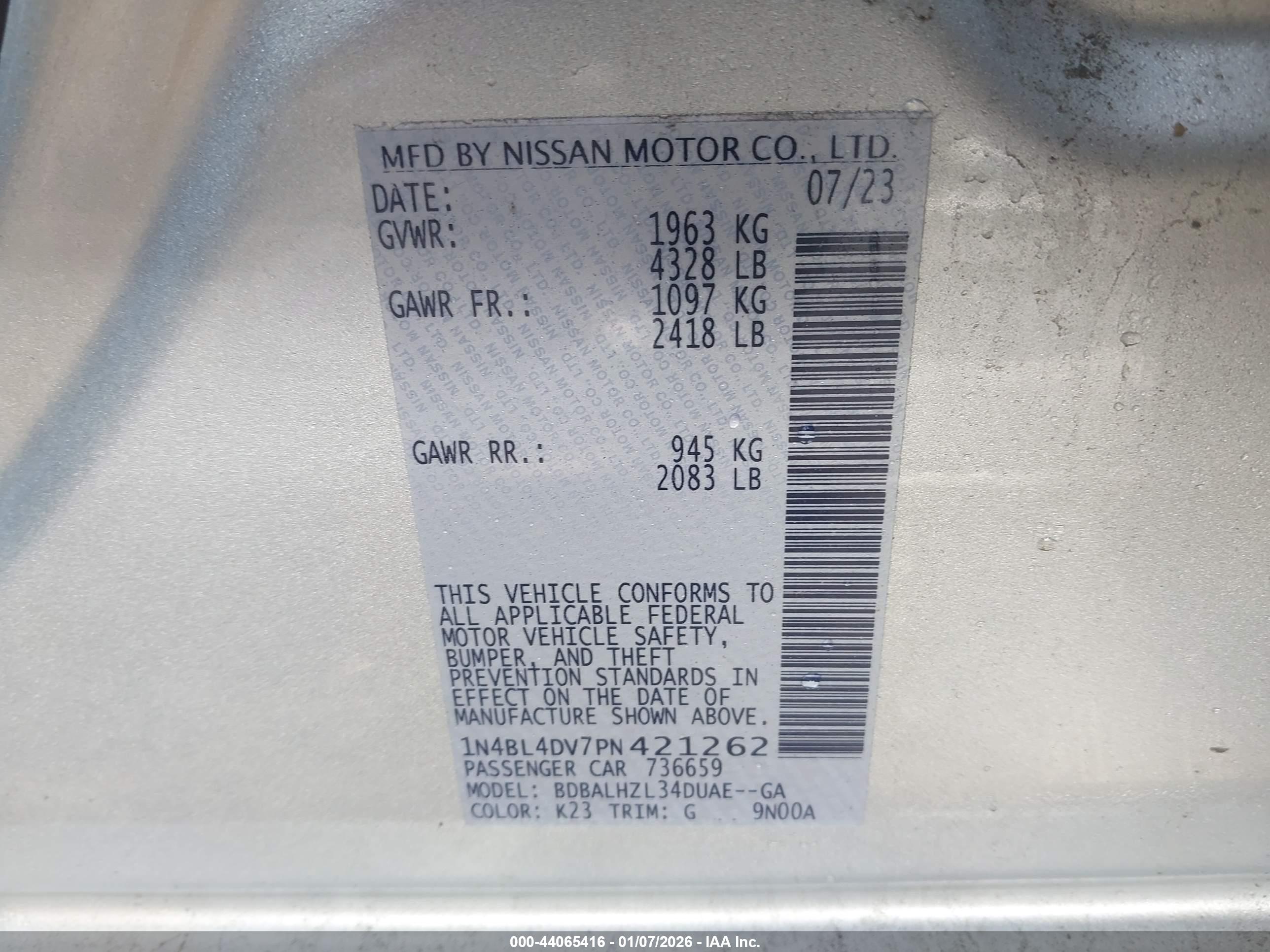 NISSAN ALTIMA image 9