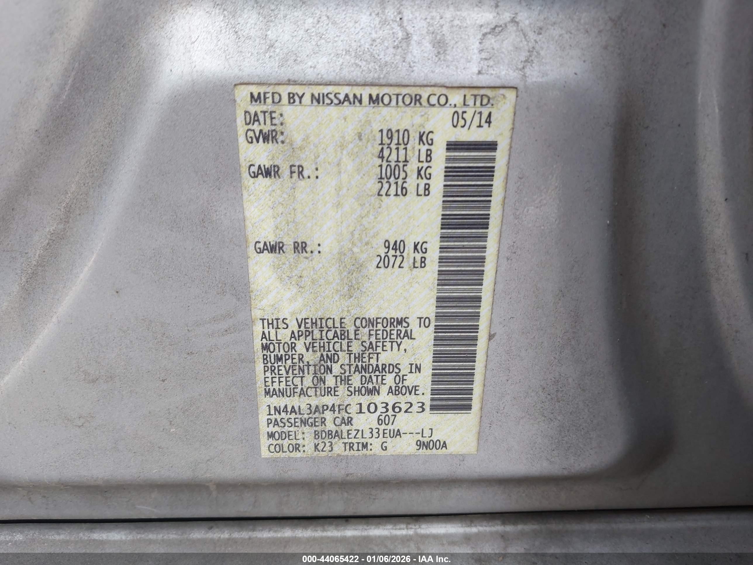 NISSAN ALTIMA image 9