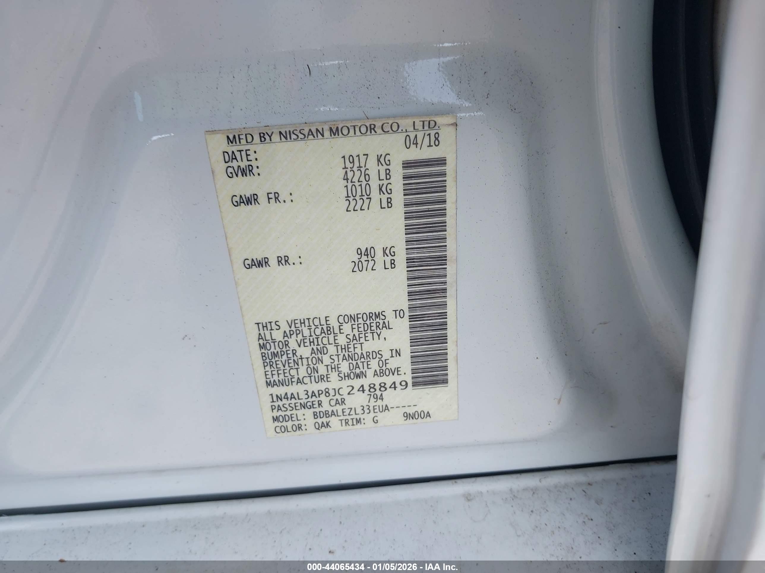 NISSAN ALTIMA image 9