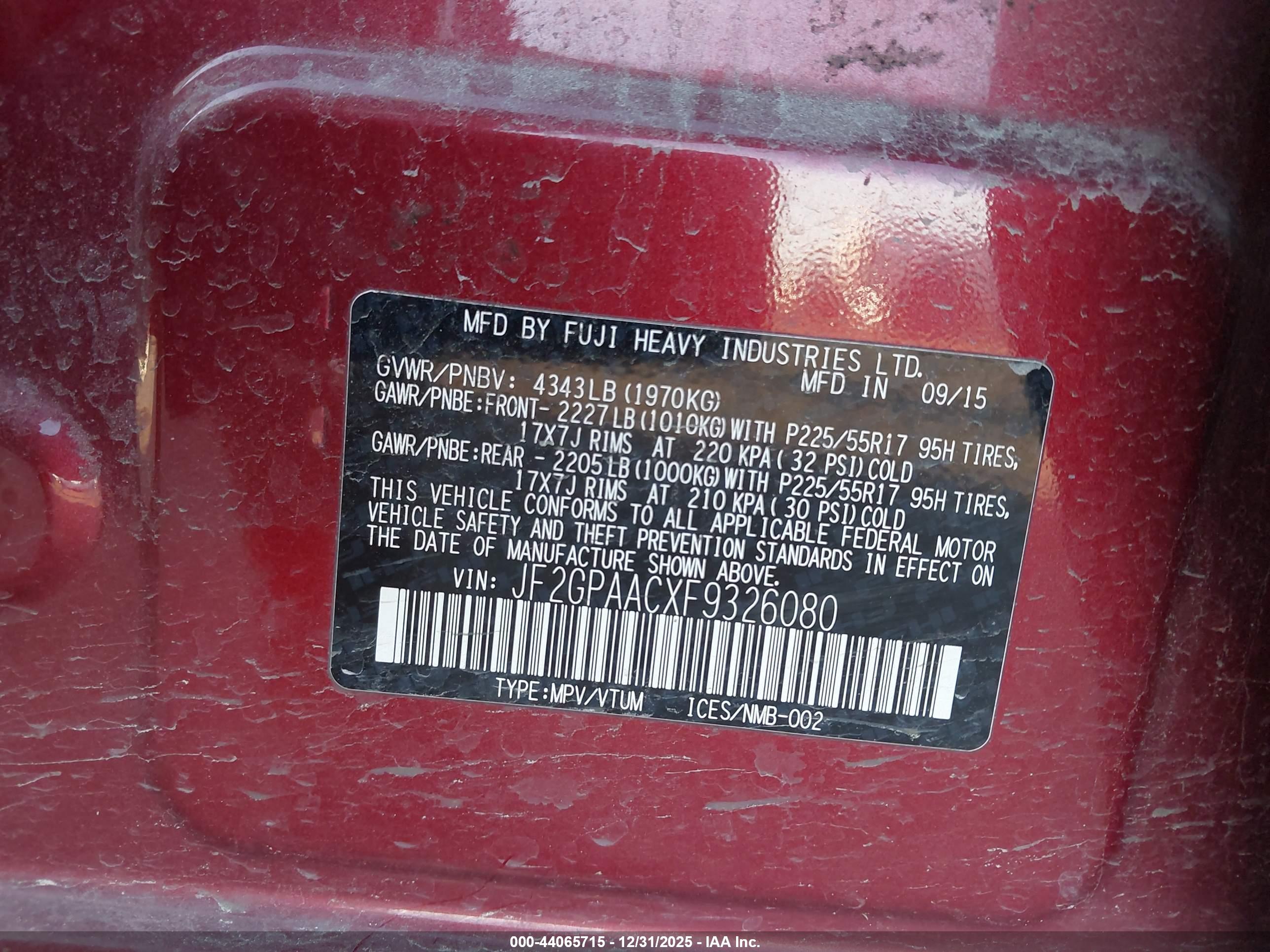 SUBARU XV image 9