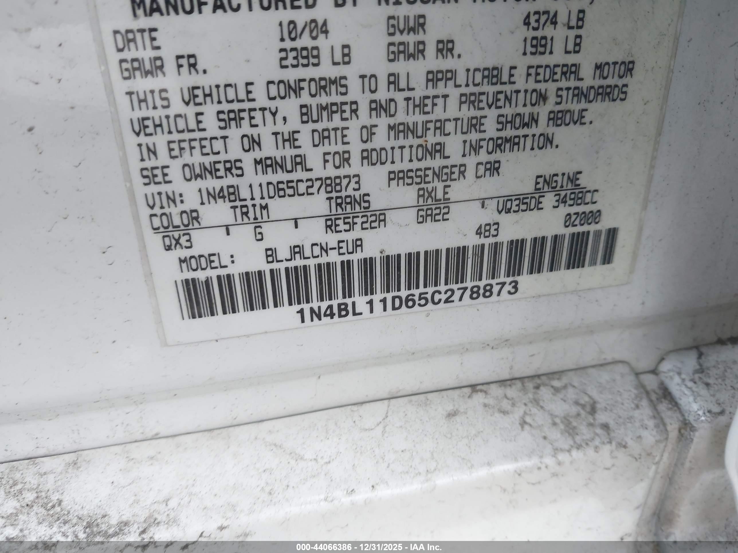 NISSAN ALTIMA image 9