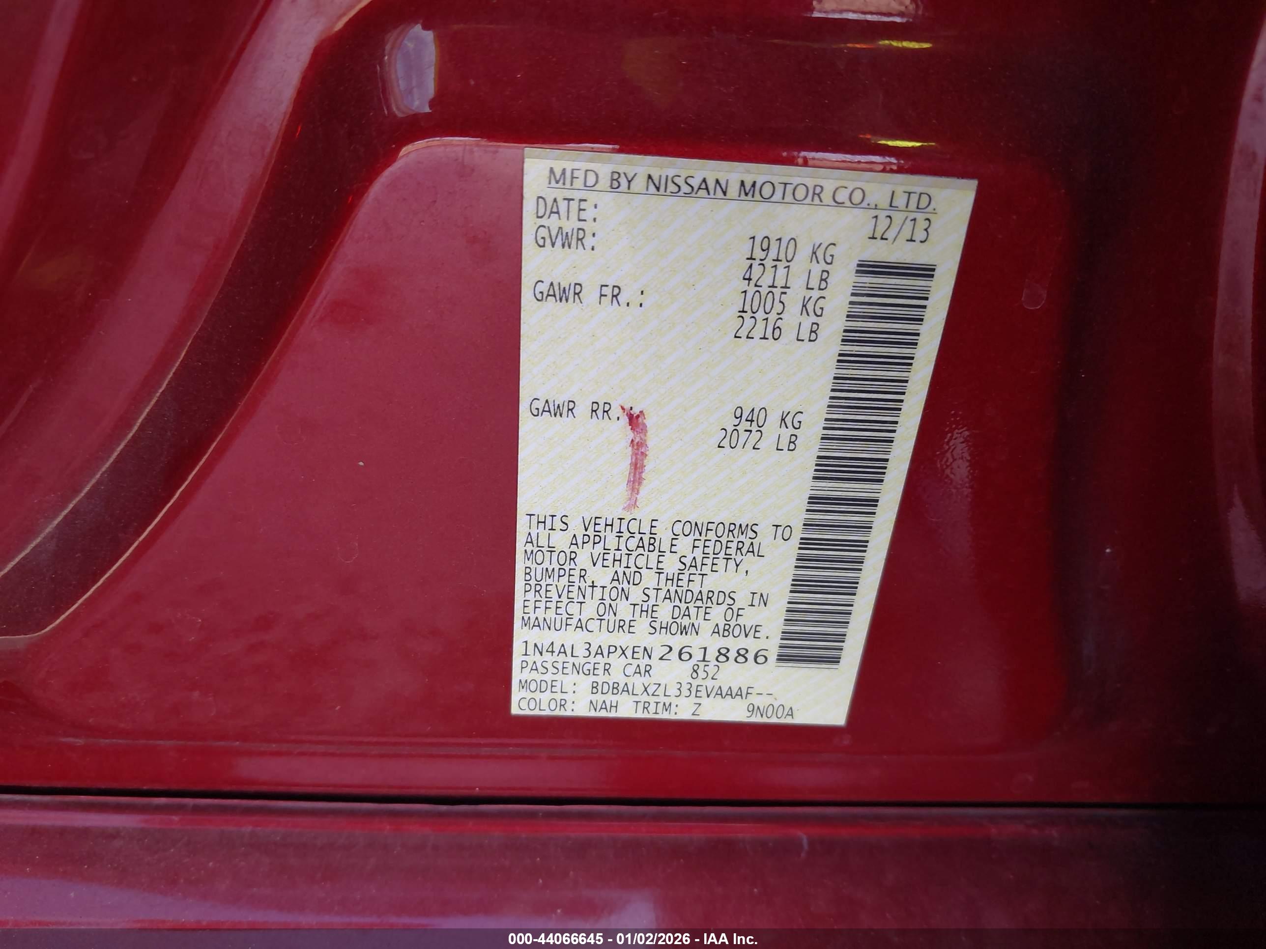 NISSAN ALTIMA image 9