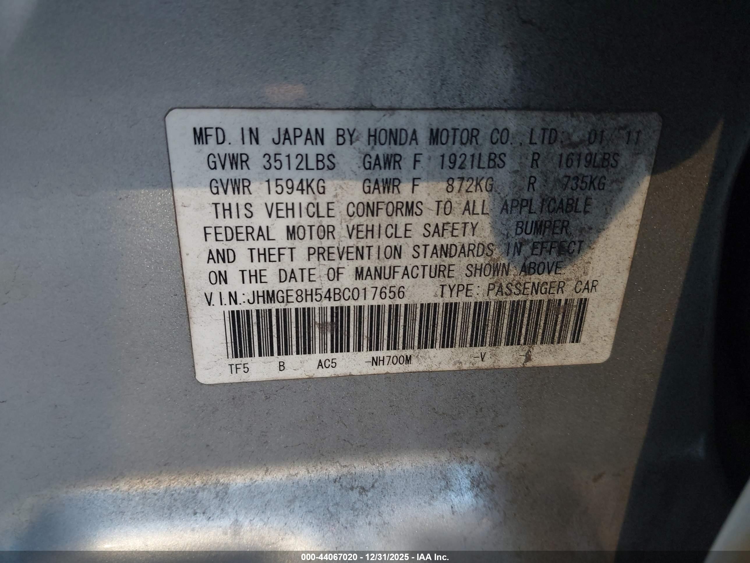 HONDA FIT image 9