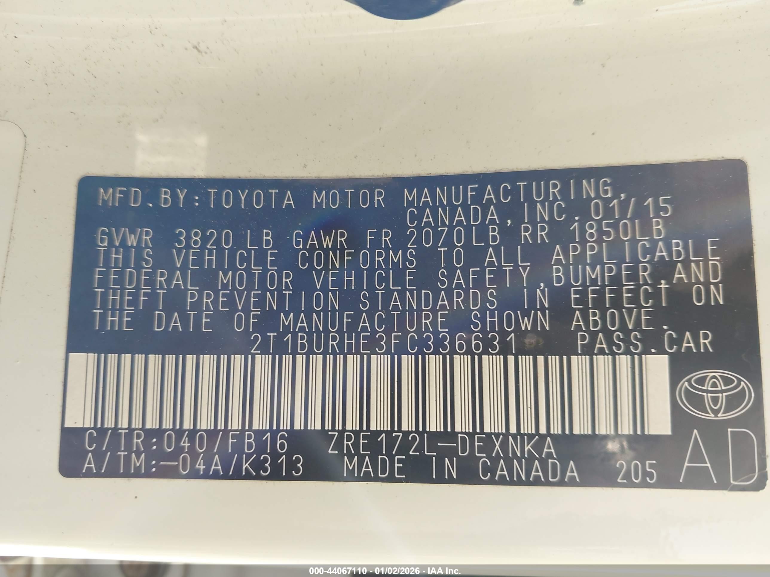 TOYOTA COROLLA image 9