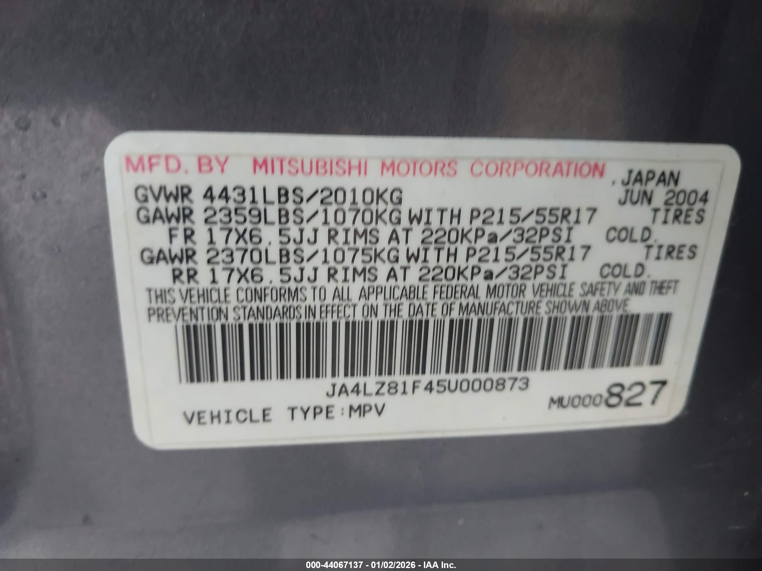 MITSUBISHI OUTLANDER image 9