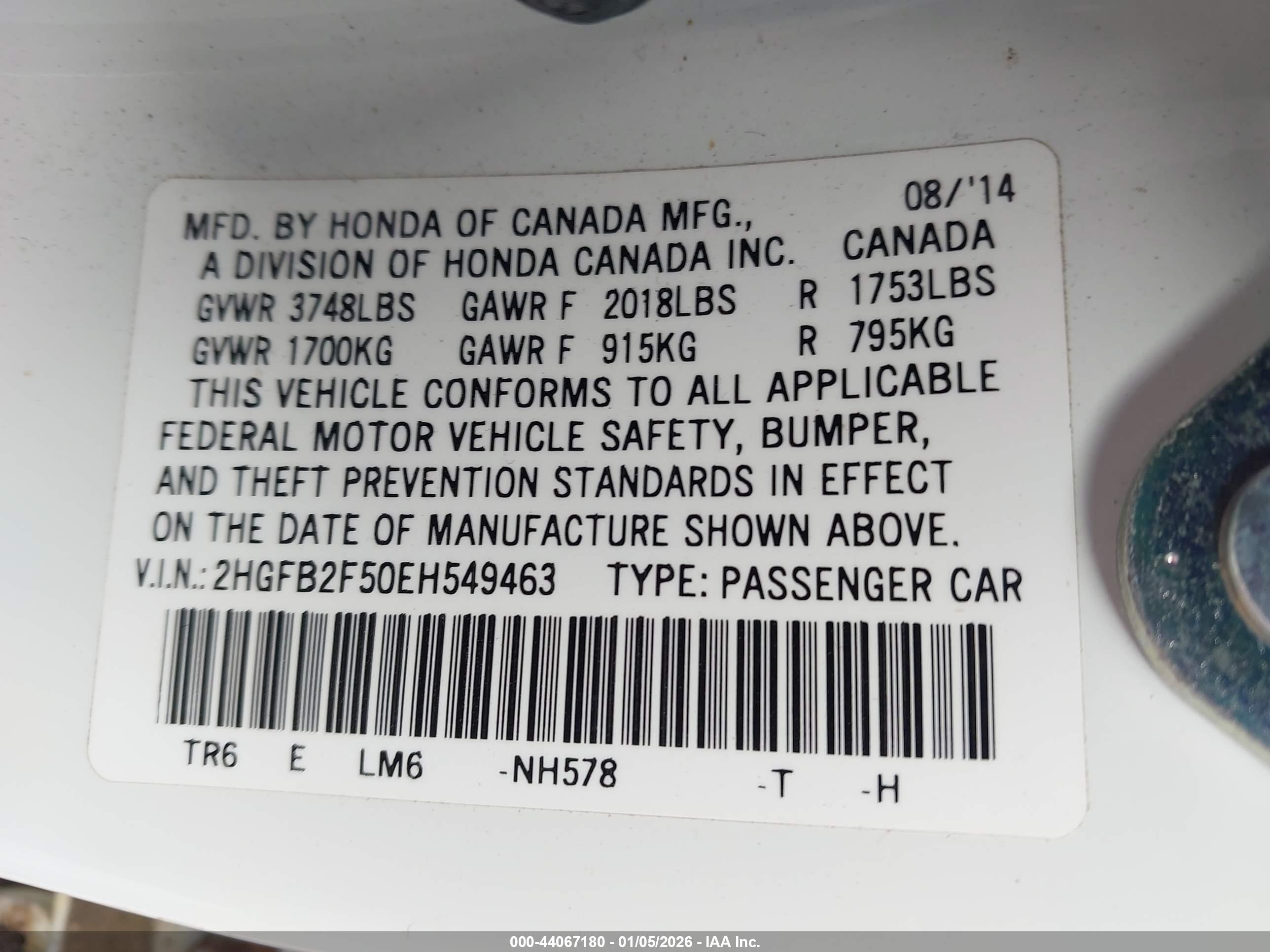 HONDA CIVIC image 9