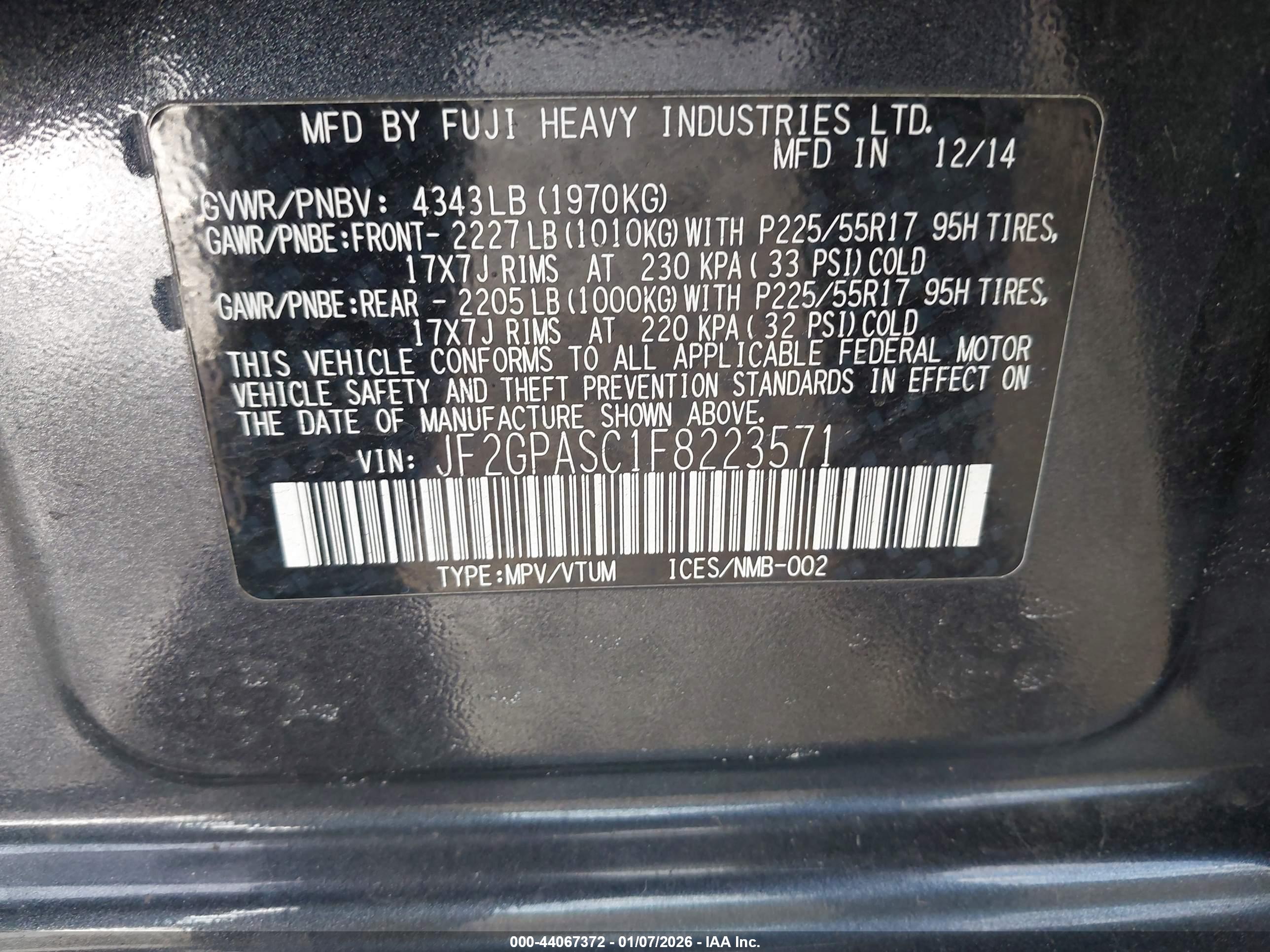 SUBARU XV image 9