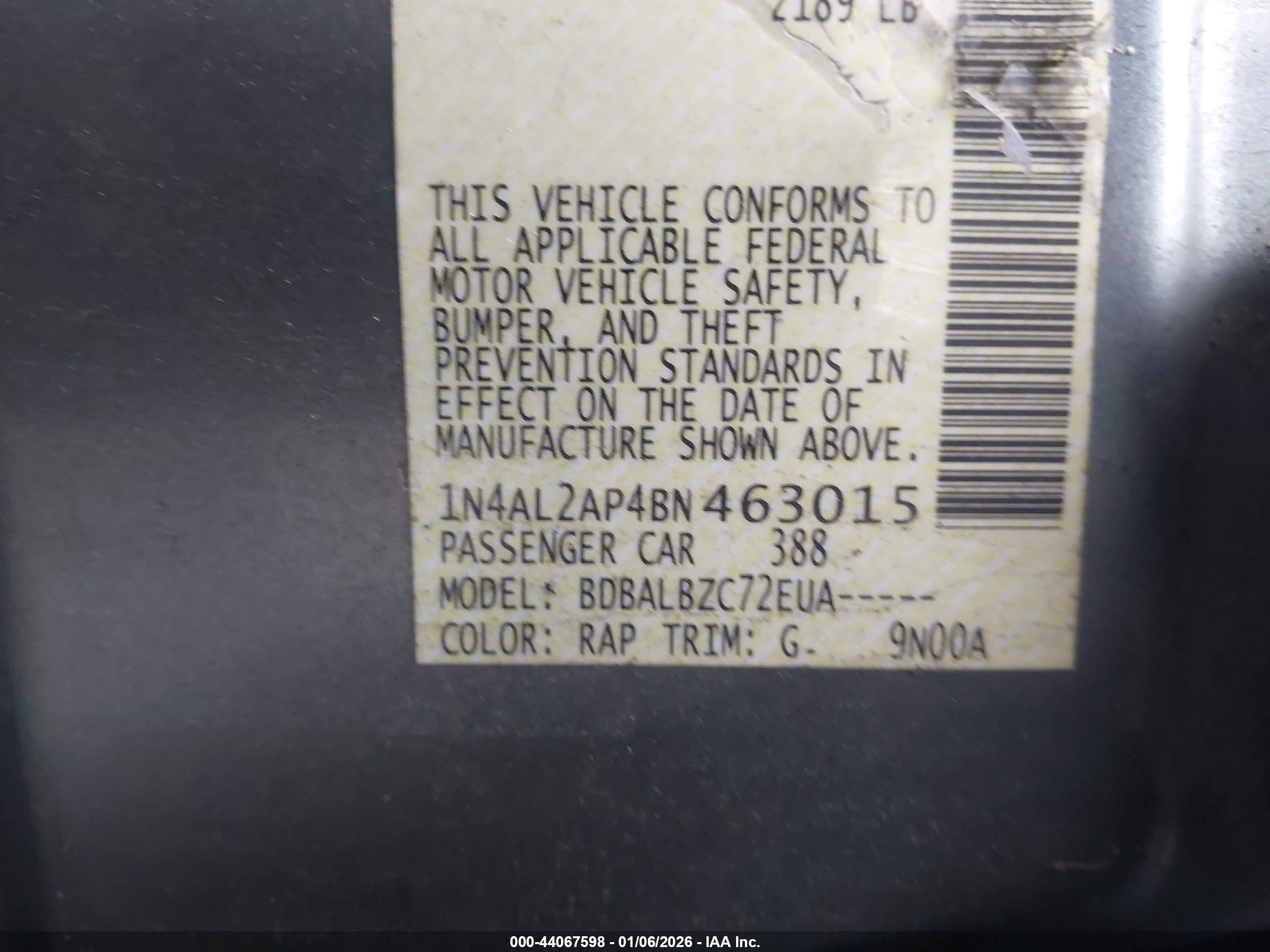 NISSAN ALTIMA image 9