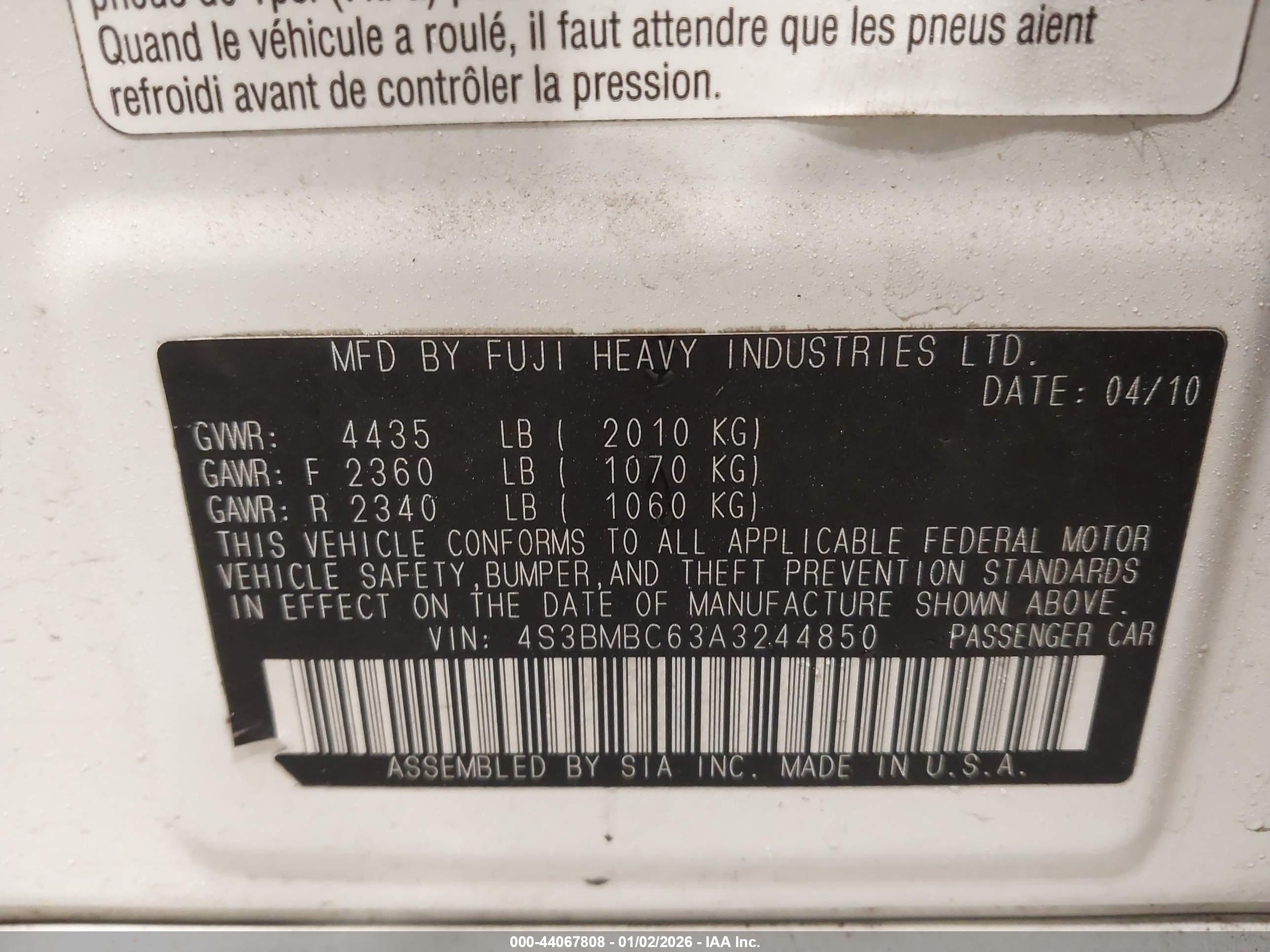 SUBARU LEGACY image 9