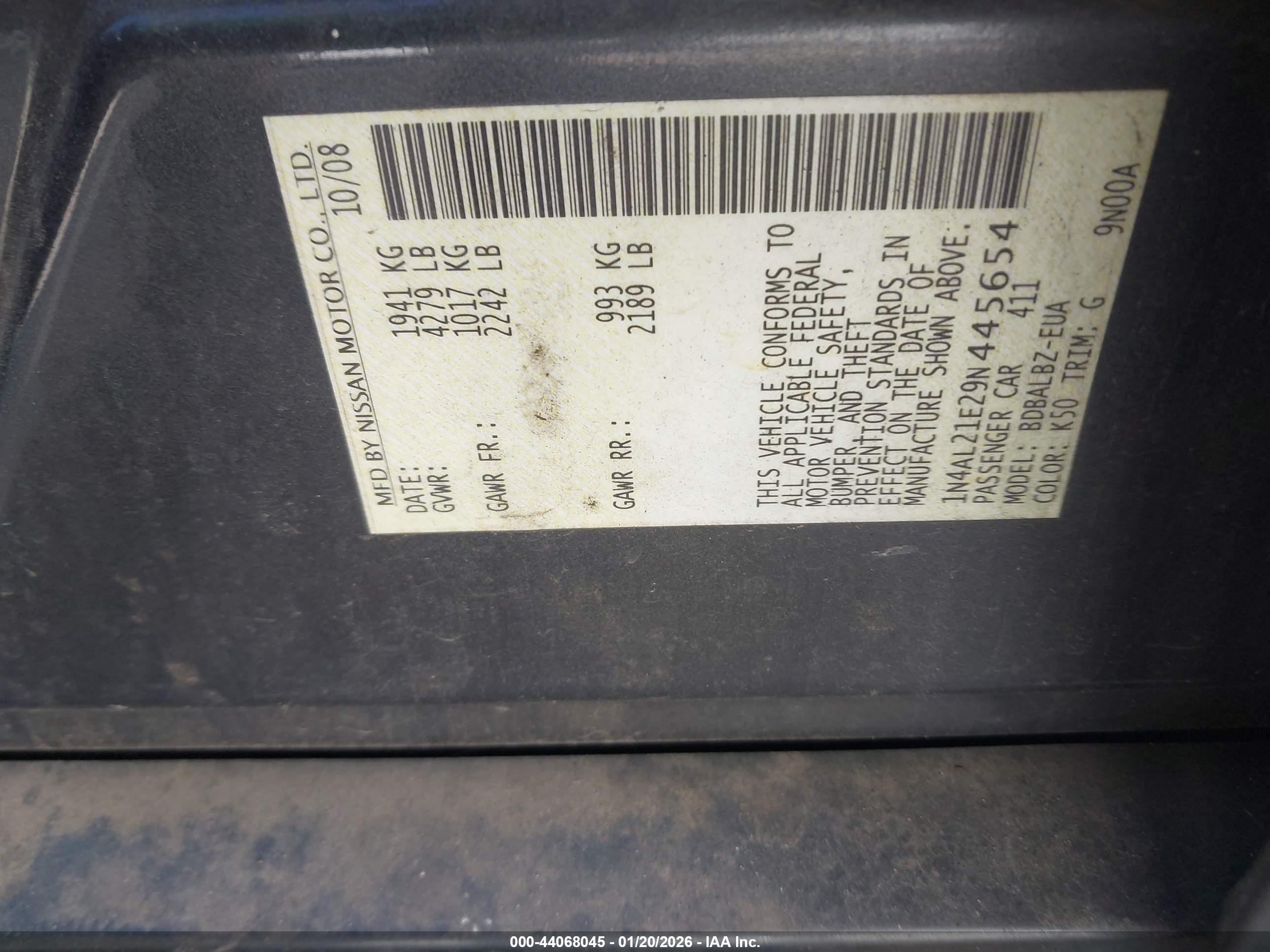 NISSAN ALTIMA image 9