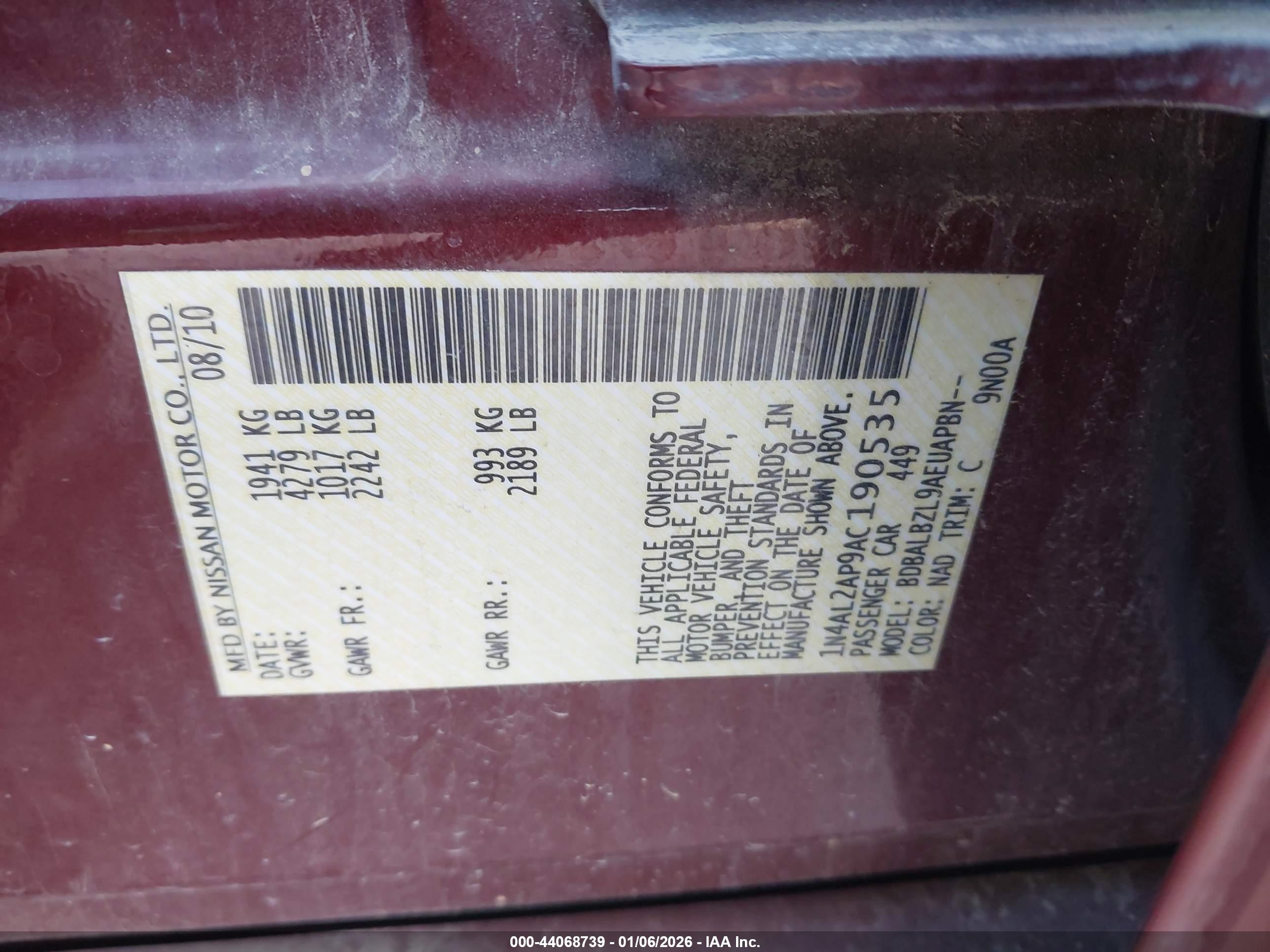 NISSAN ALTIMA image 9