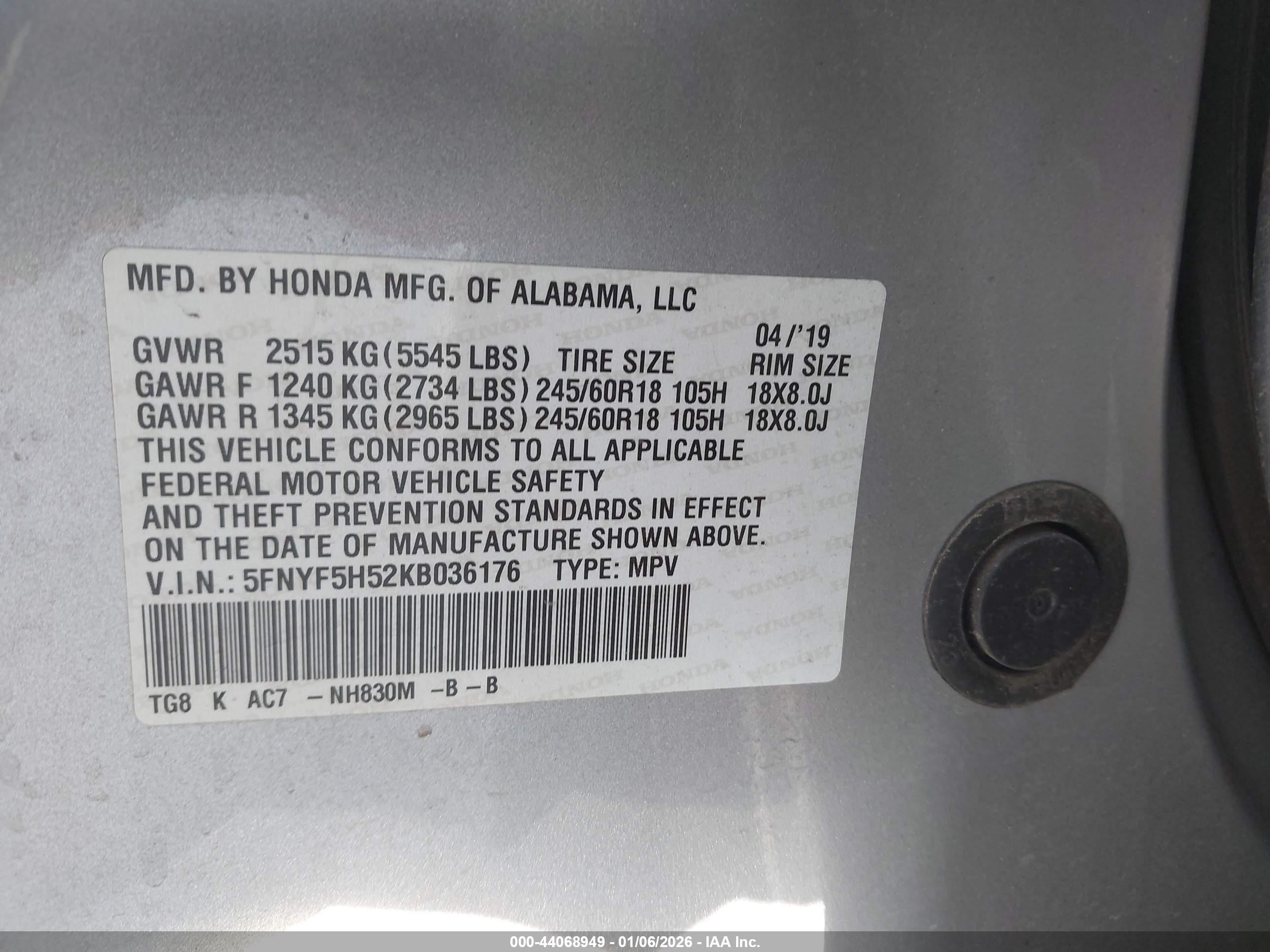 HONDA PILOT image 9