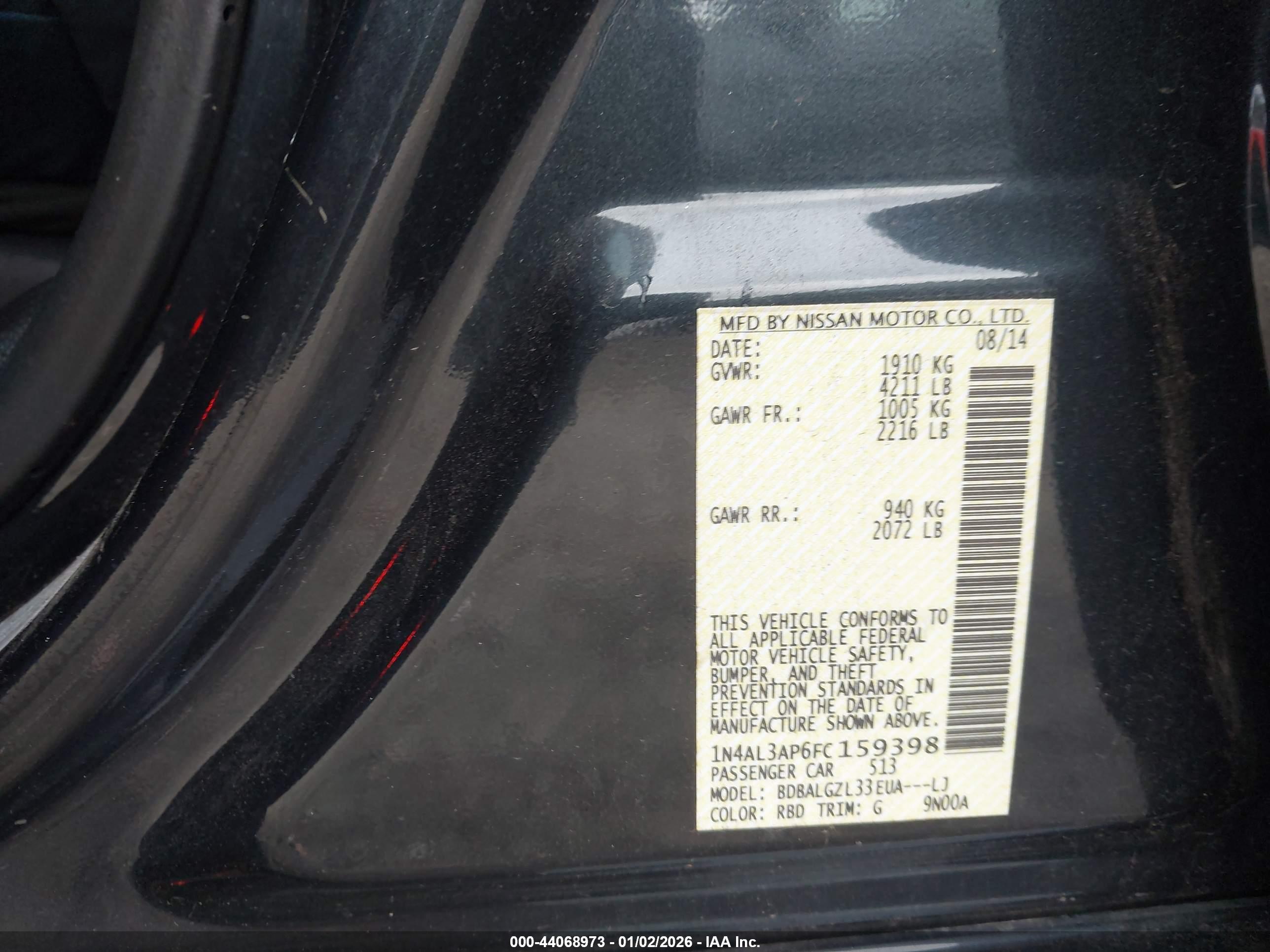NISSAN ALTIMA image 9