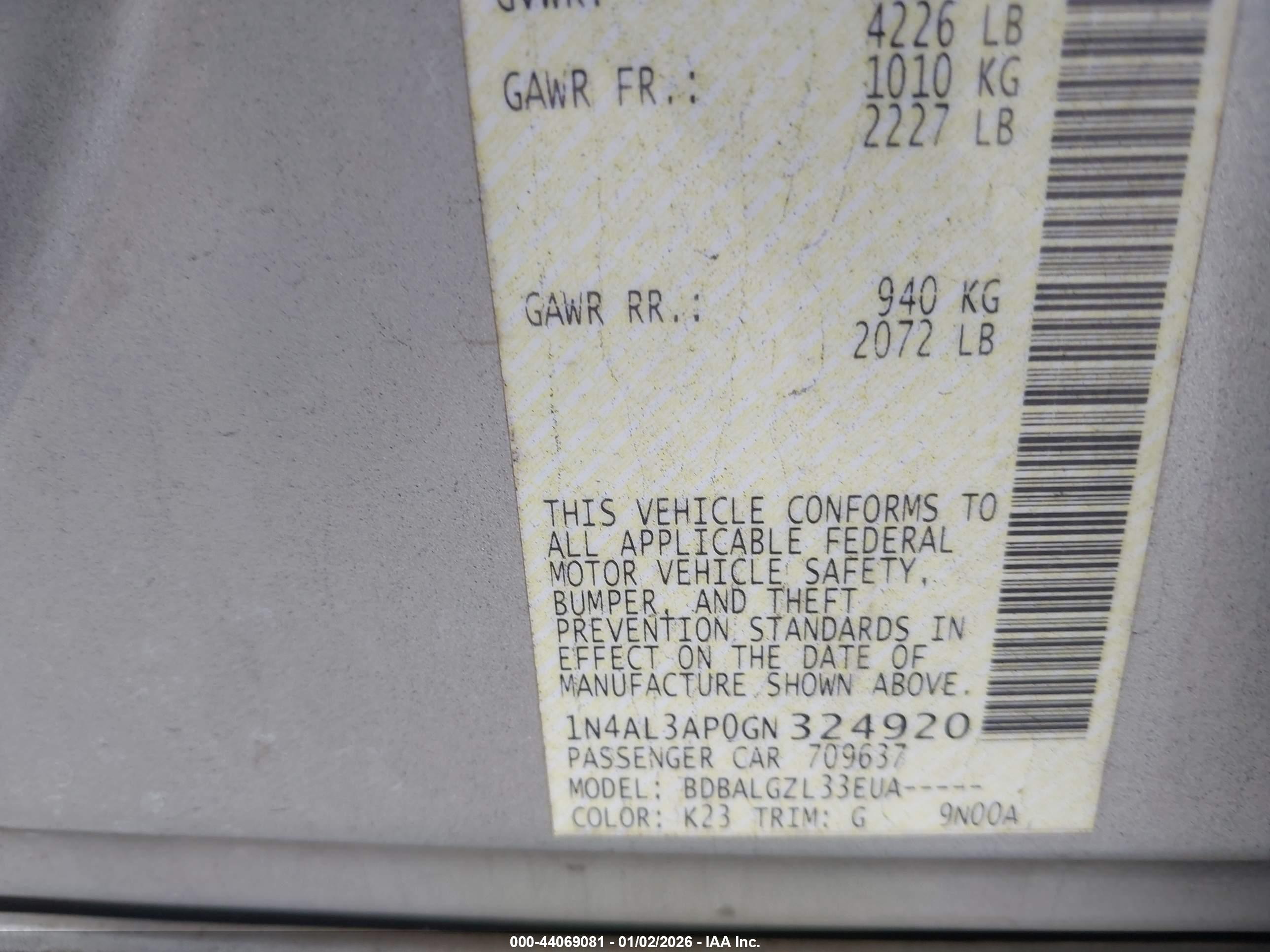 NISSAN ALTIMA image 9